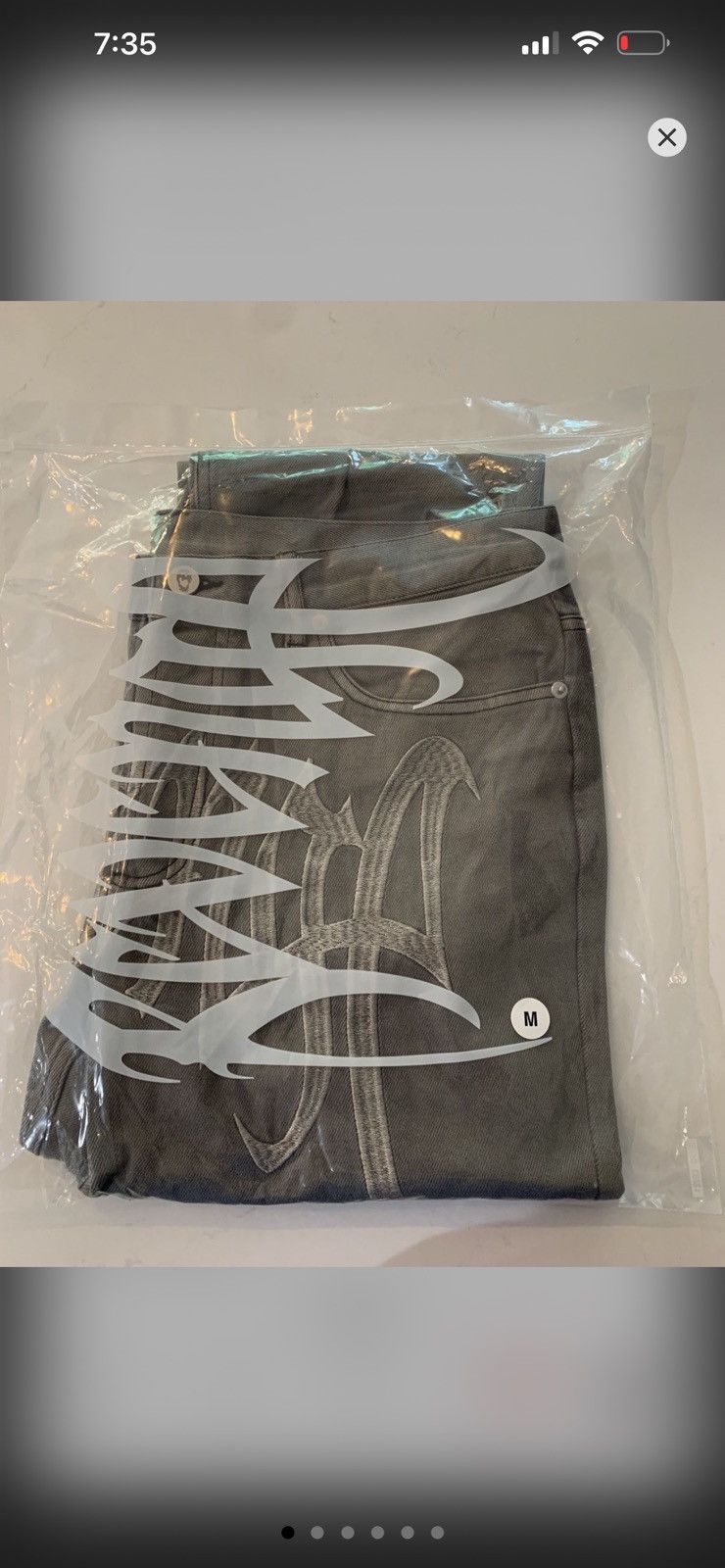 Revenge Revenge Embroidered Grey Denim Jeans Size US 30 / EU 46 - 2 Thumbnail