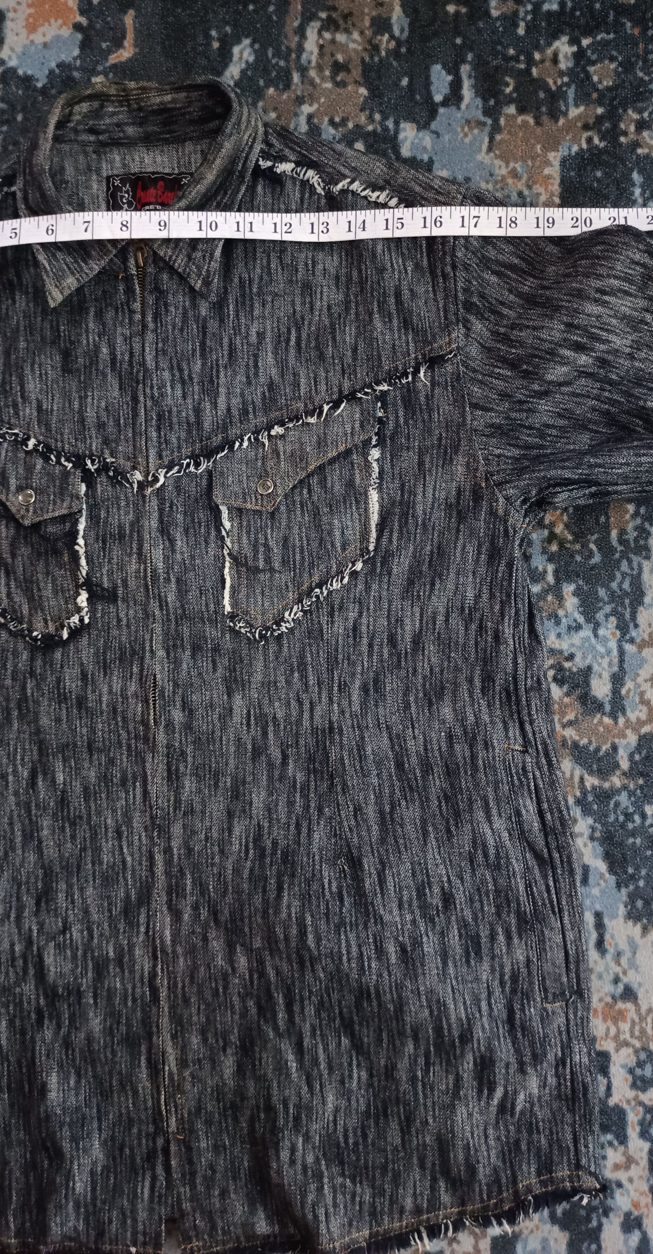 Japanese Brand Crate Barefost Distressed Style Western Denim Shirt Size US M / EU 48-50 / 2 - 12 Thumbnail