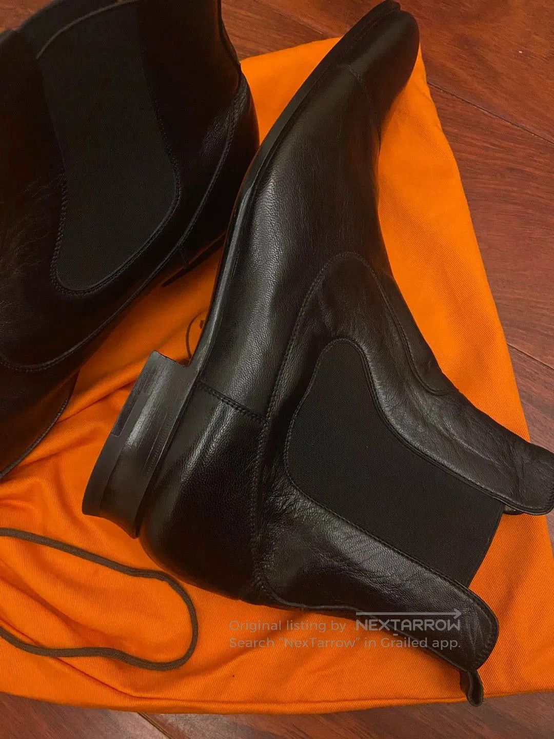 Hermes hermes chelsea leather boots in black. Size US 10.5 / EU 43-44 - 3 Thumbnail
