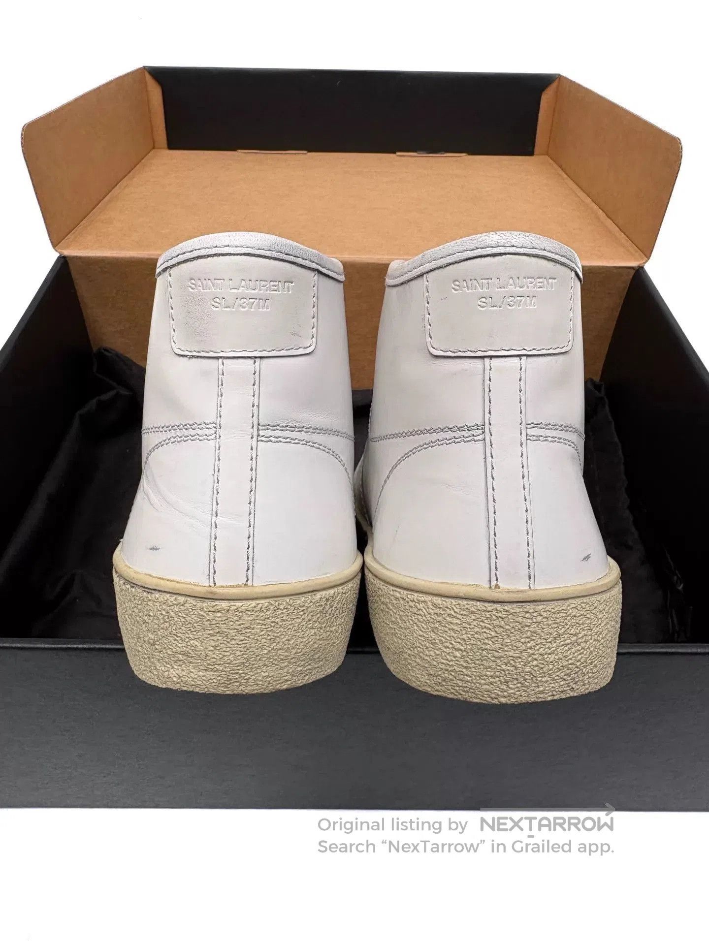 Saint Laurent Paris White High-Top Sneakers Size 7. Size US 7 / EU 40 - 7 Thumbnail
