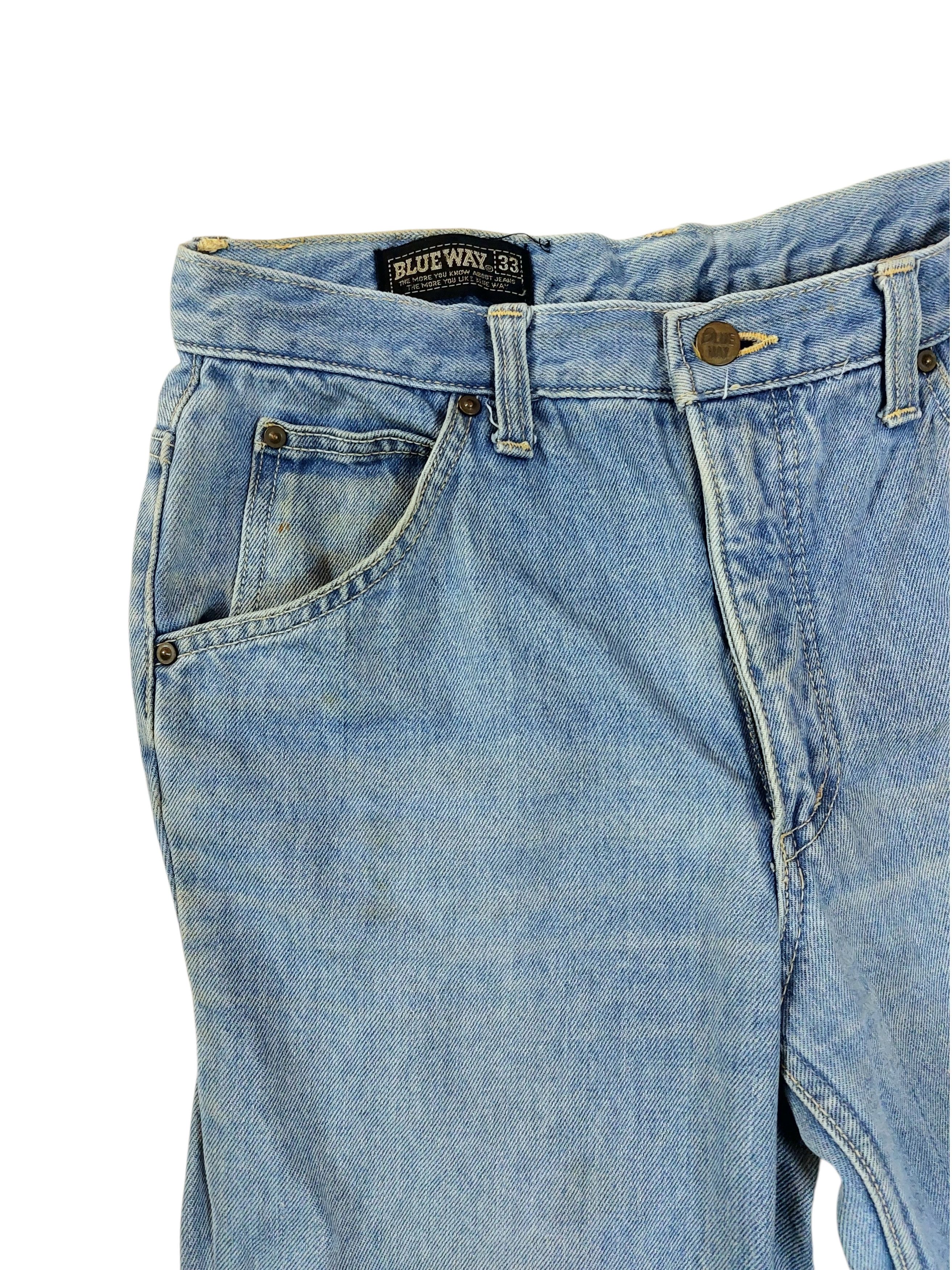 Vintage 🔥Super Flare Blueway Japan Made Classic Denim Size US 30 / EU 46 - 7 Thumbnail