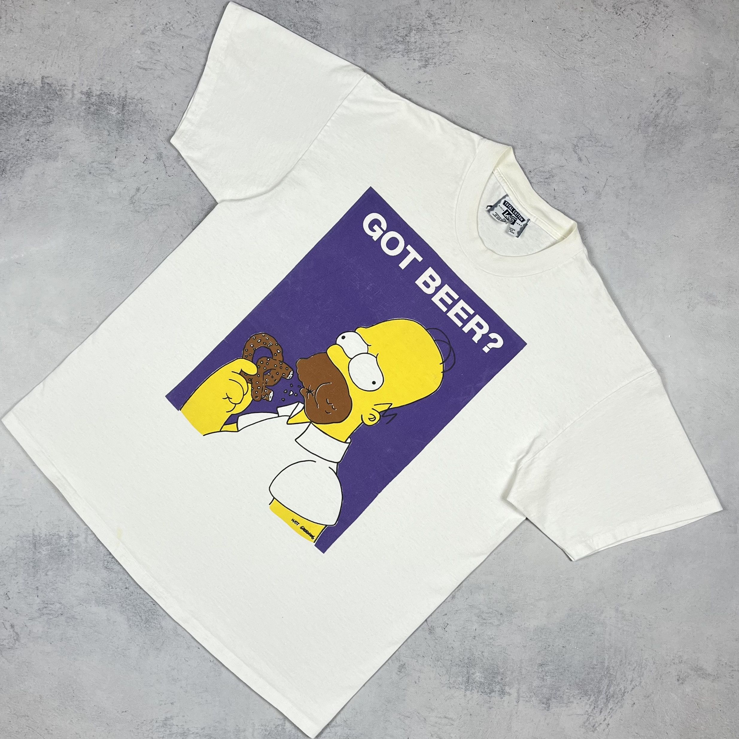 Cartoon Network Vintage Simpsons Homer “Got Beer?” Cartoon T Shirt 90’s Size US XL / EU 56 / 4 - 1 Thumbnail