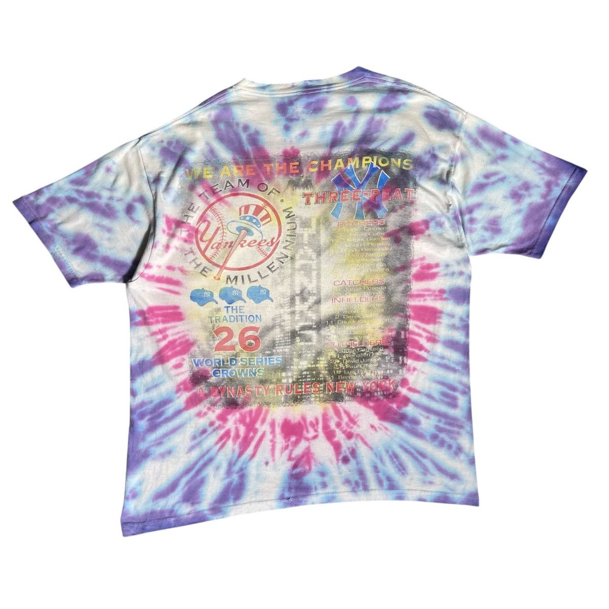Vintage Vintage New York Yankees Champion MLB Tie Dyed T-Shirt Size US XL / EU 56 / 4 - 2 Thumbnail