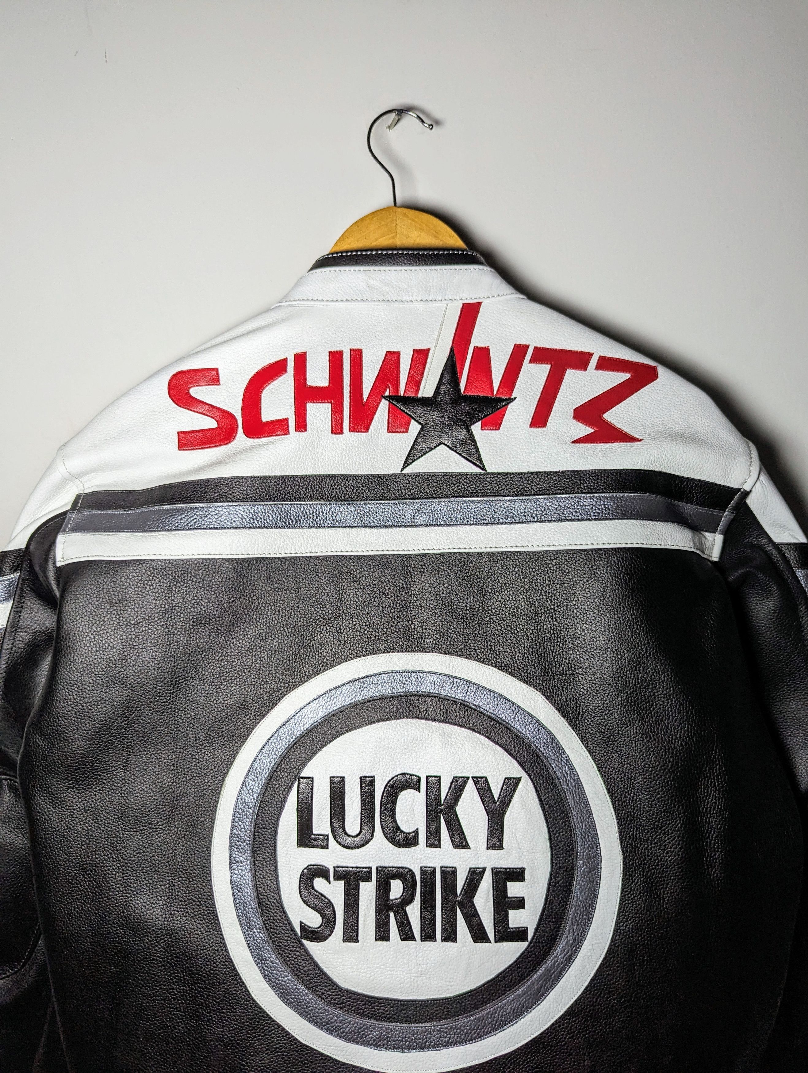 Vintage 🔥💵 LUCKY STRIKE RARE 90s LEATHER JACKET Size US L / EU 52-54 / 3 - 9 Thumbnail