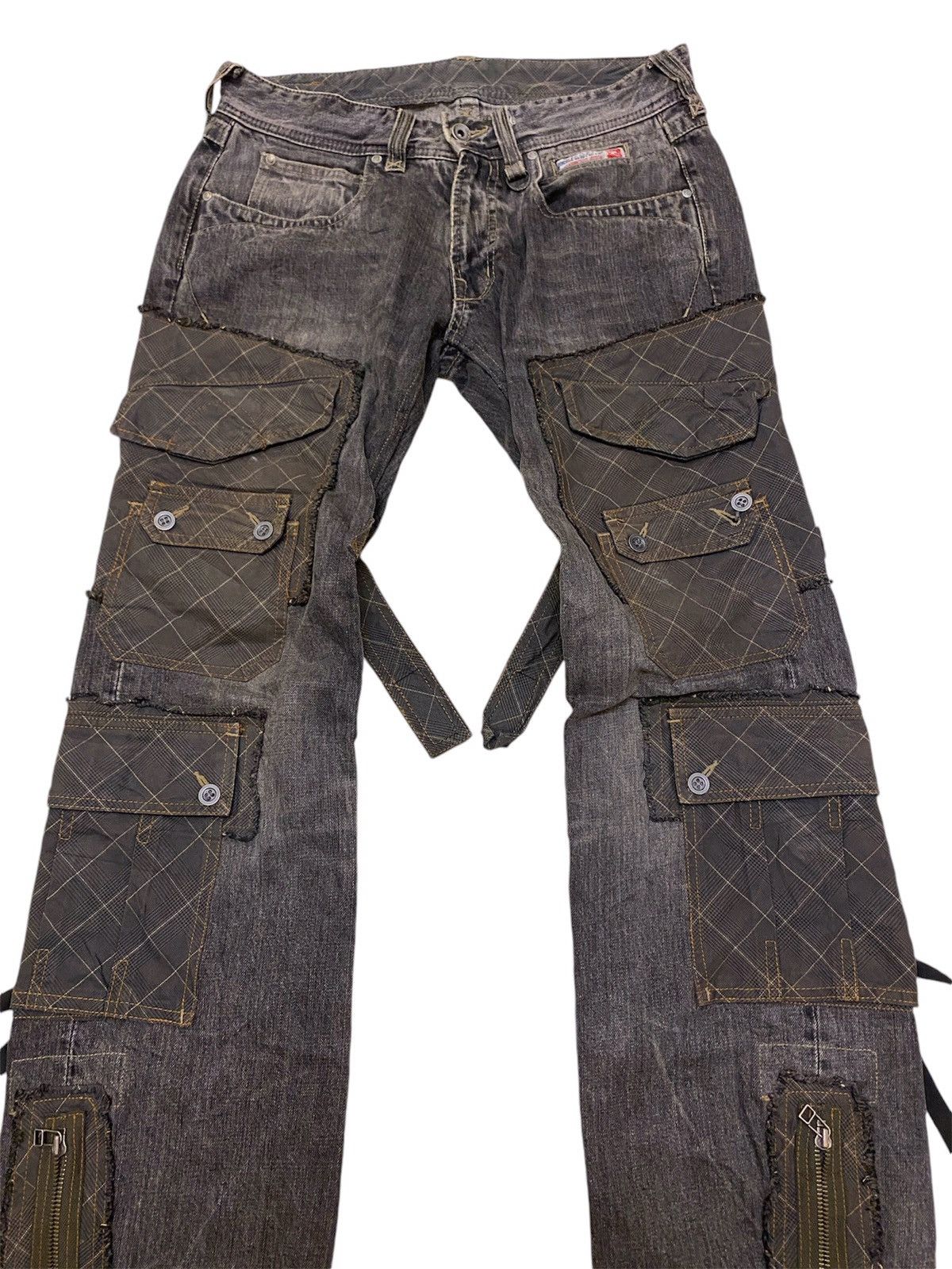 If Six Was Nine × Japanese Brand × Nicole Club Nicole Club Multipocket Cargo Bondage Jeans Size US 32 / EU 48 - 2 Thumbnail
