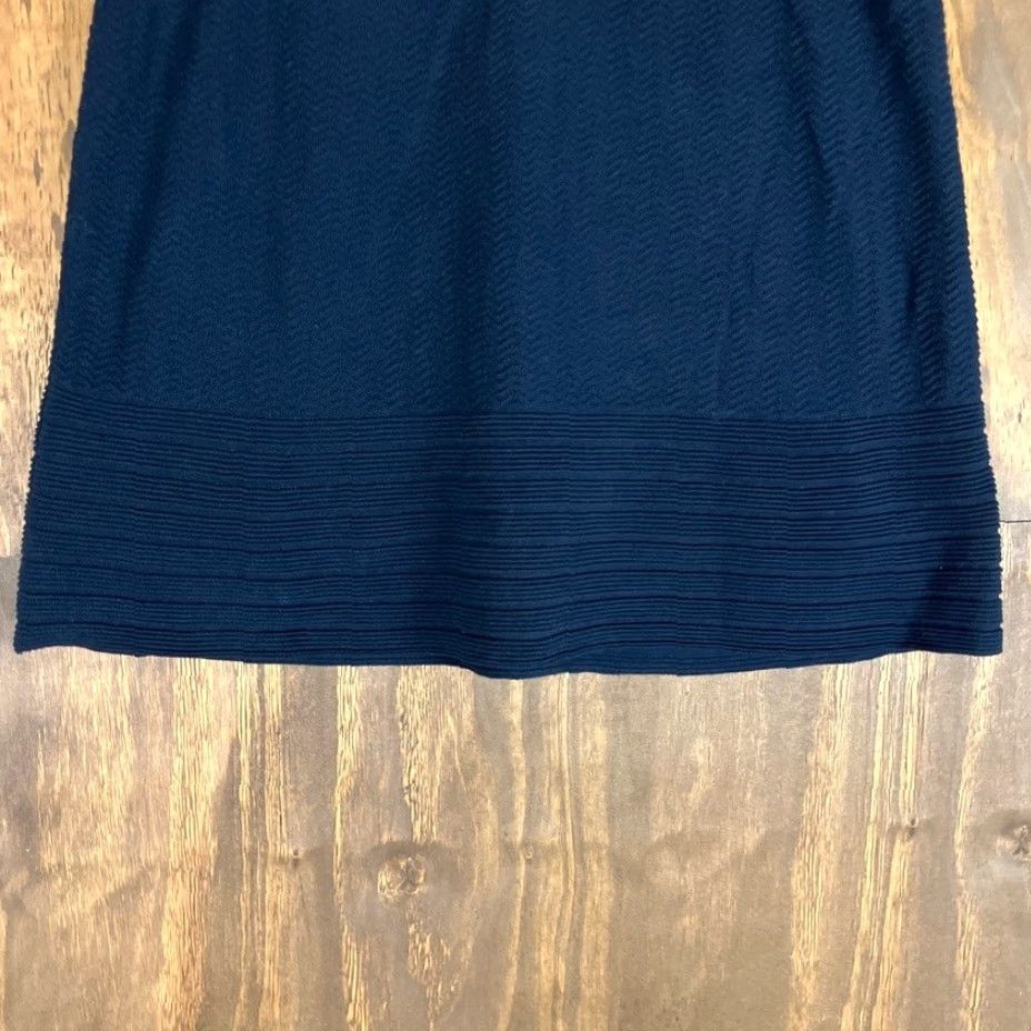 Vintage CAbi Skirt Navy Blue Bon Voyage Knit Pull On Elastic Waist #290 Large Size 36" / US 14 / IT 50 - 3 Thumbnail