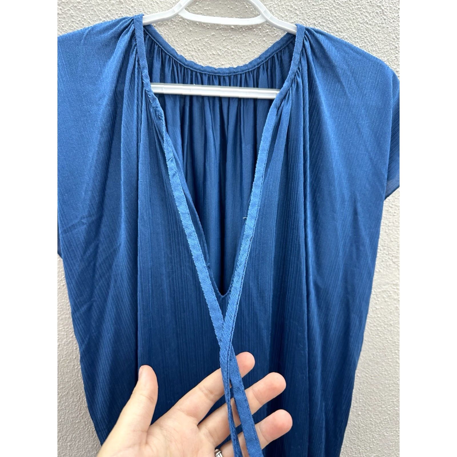 CO Barad & Co Womens Nightgown One Size Blue Silky Nylon Maxi Vintage House Dress Size ONE SIZE - 4 Thumbnail