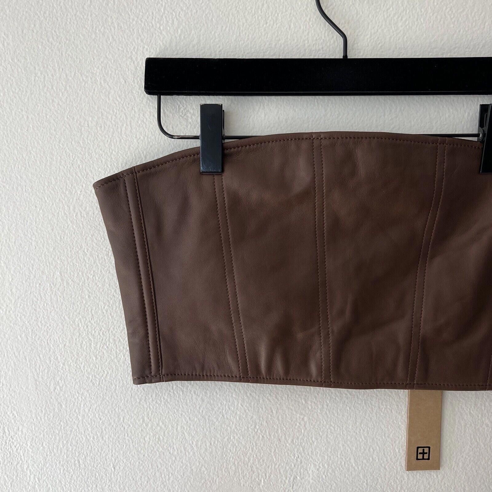Ksubi brand new Ksubi Crossin Bustier Top brown leather large Size L / US 10 / IT 46 - 6 Thumbnail