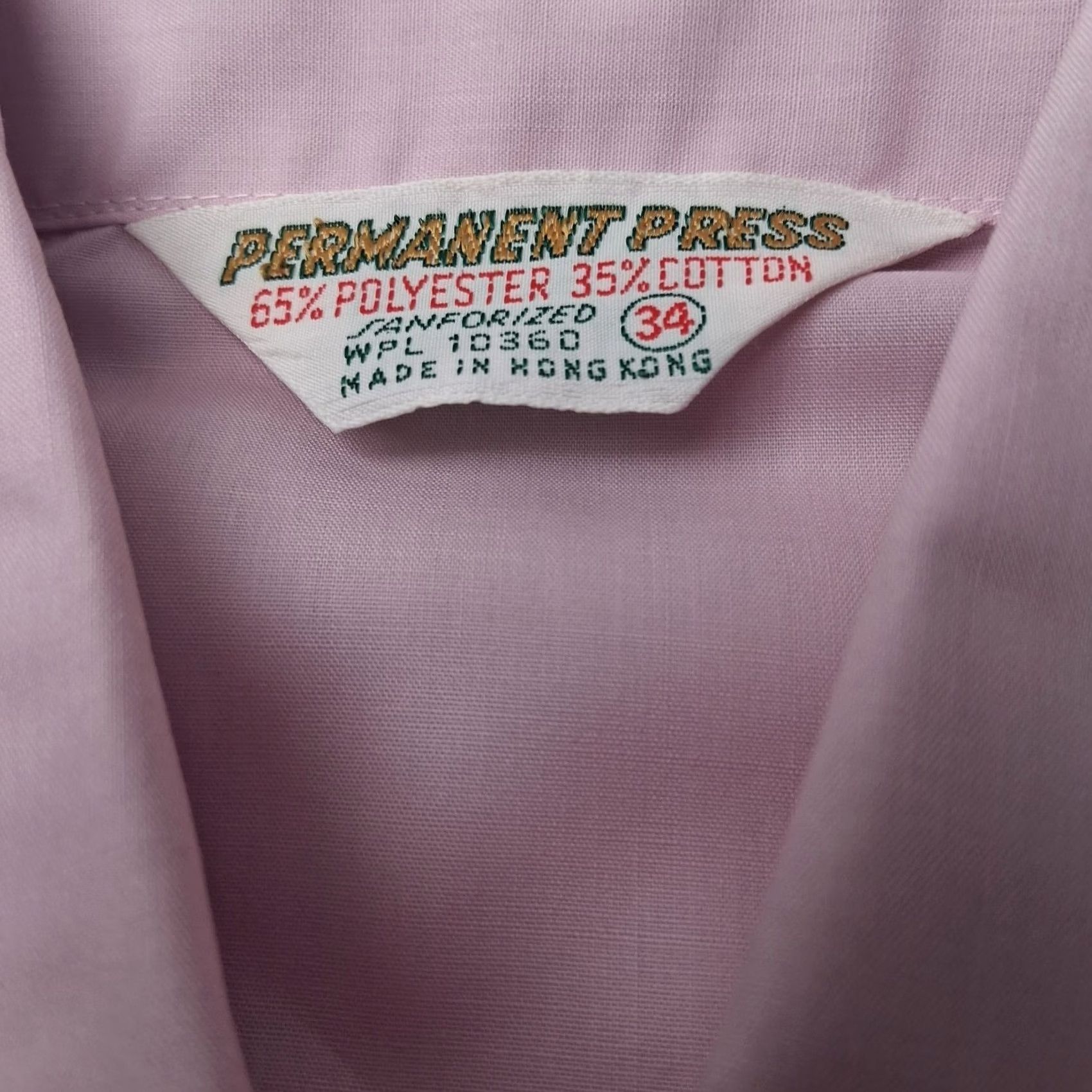Vintage VINTAGE Sanforized Blouse Women 34 Casual Shirt S/M Pink Mauve Hong Kong READ Size S / US 4 / IT 40 - 7 Thumbnail