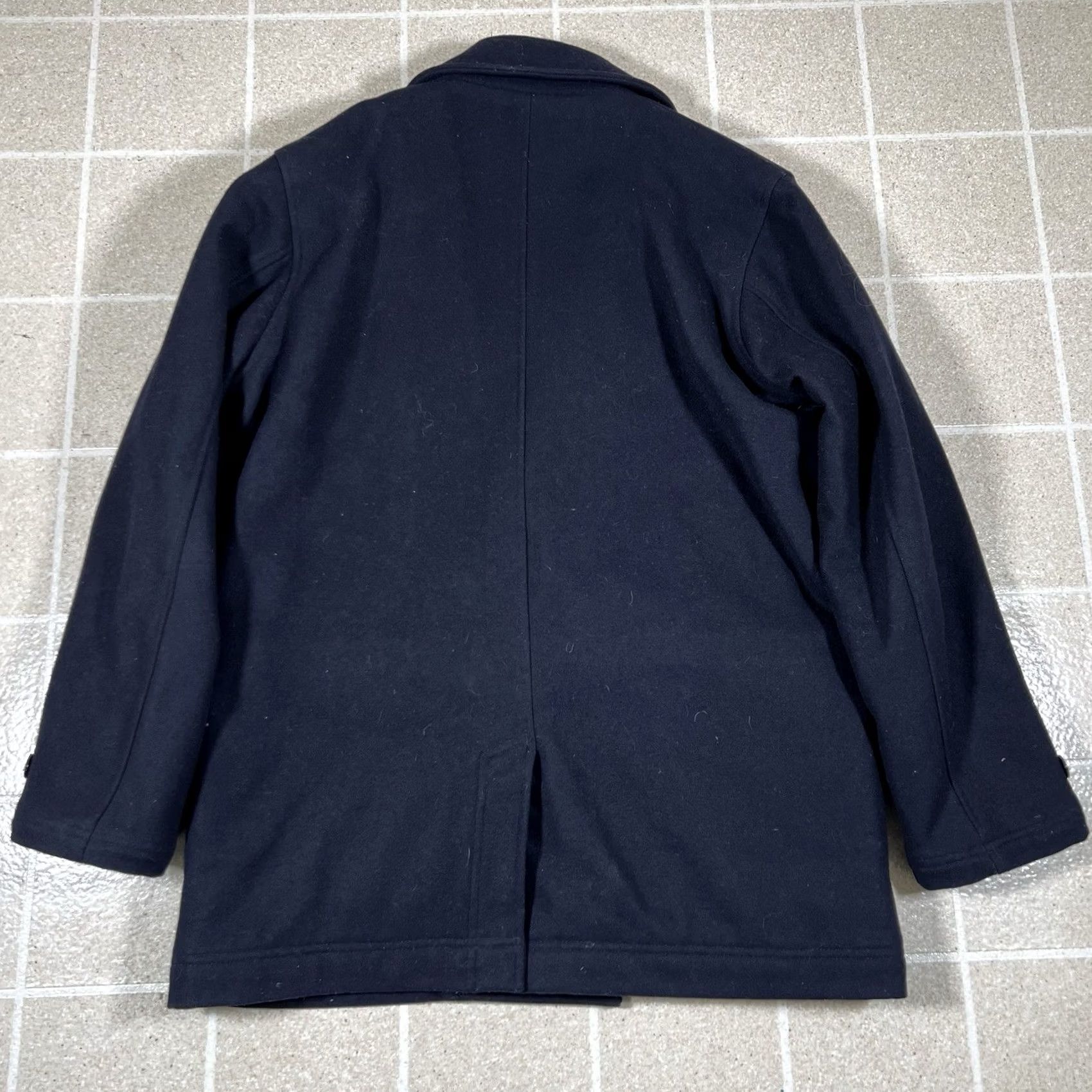 Vintage RARE WOOLRICH MEN NAVY DOUBLE BREASTED WOOL PEA COAT JACKET LINED MEDIUM Blue Wool Size US M / EU 48-50 / 2 - 3 Thumbnail