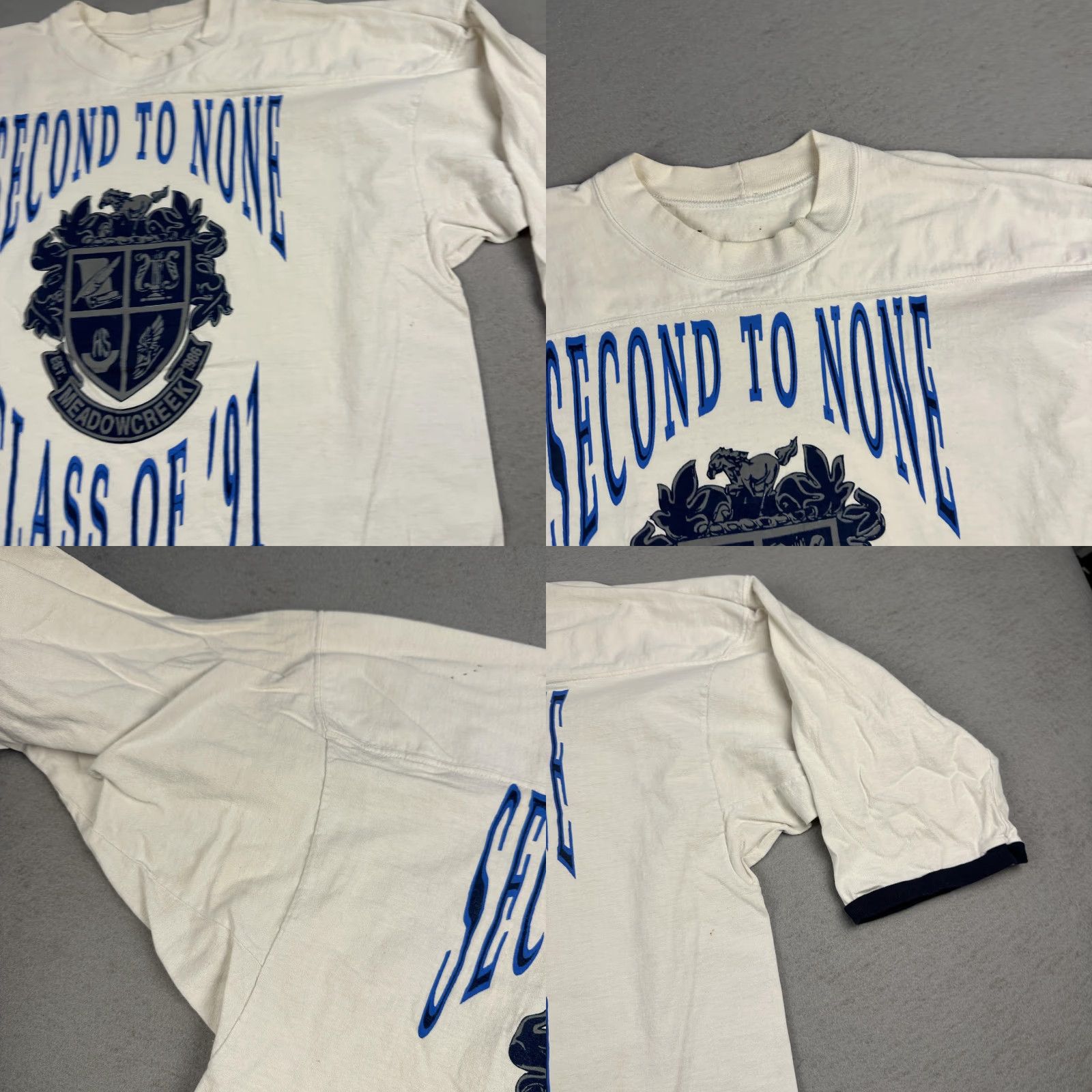 Vintage VINTAGE Meadowcreek High School Shirt Mens XL White Class Of 91 Seniors 90s Nike? Size US XL / EU 56 / 4 - 8 Thumbnail