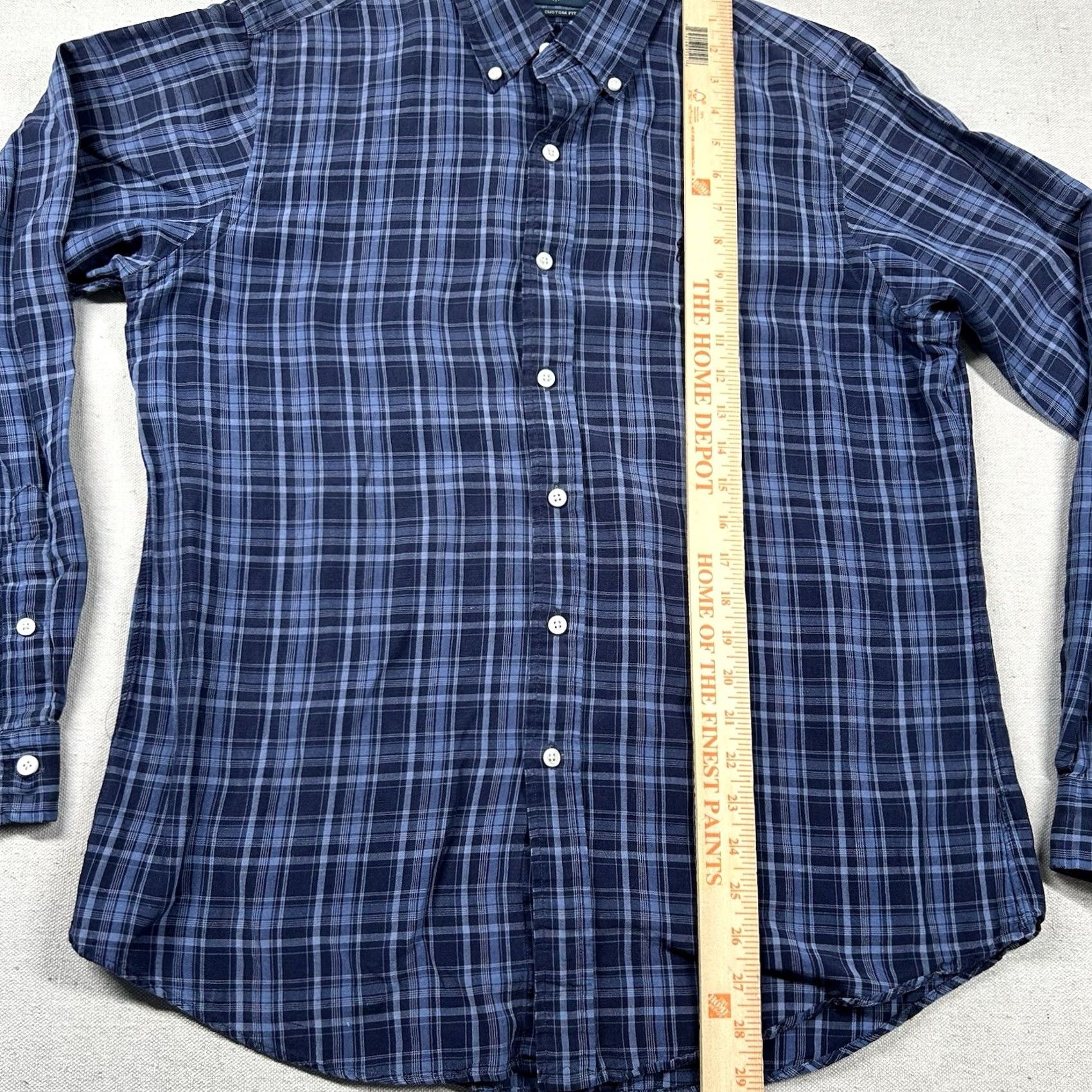Ralph Lauren Ralph Lauren Shirt Mens L Silk Linen Blend Button Down Plaid Navy Blue Beachy Size US L / EU 52-54 / 3 - 7 Thumbnail