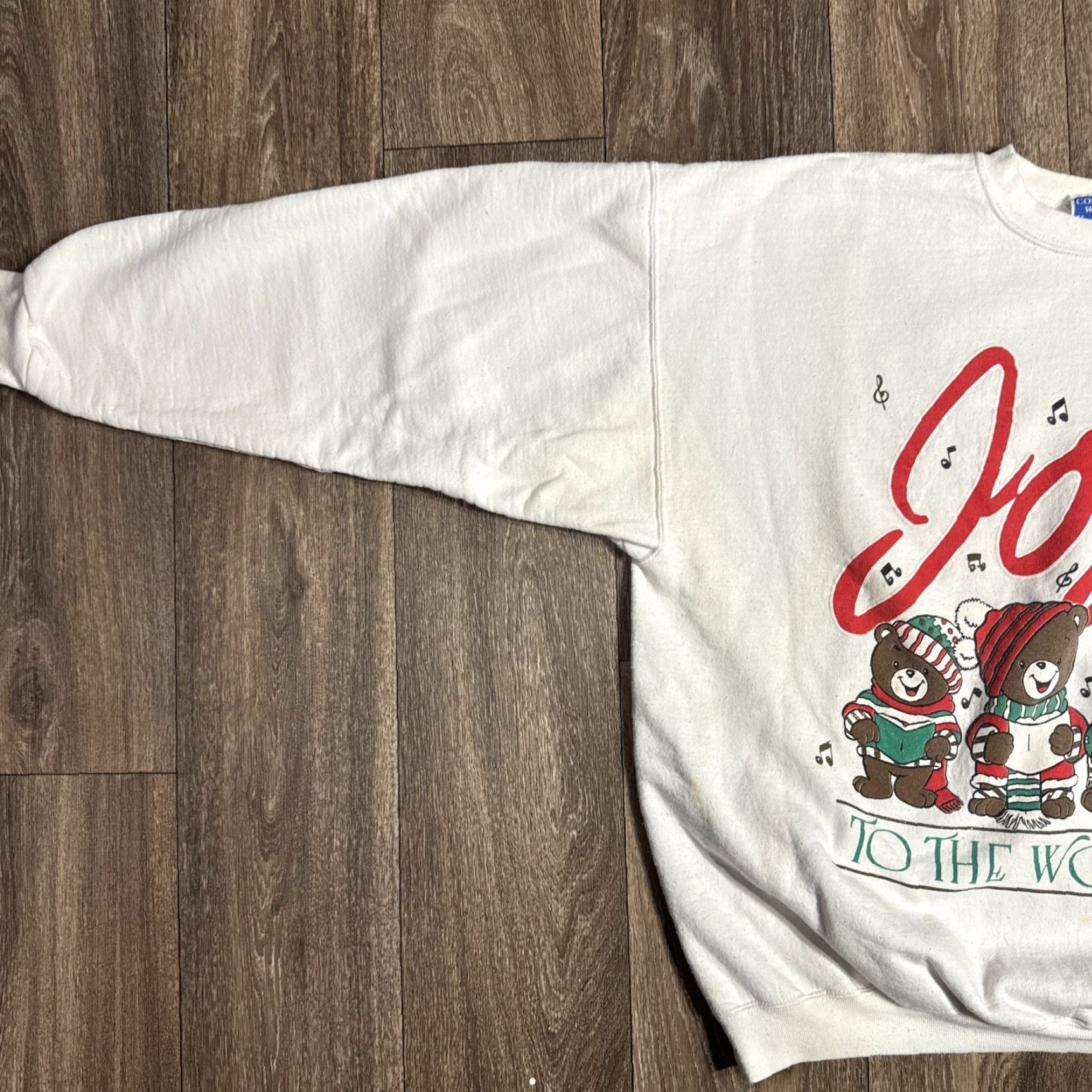 Vintage VINTAGE Christmas Bear Joy to The World Sweatshirt XL Unisex Adults 90s Pullover White Size US XL / EU 56 / 4 - 6 Thumbnail