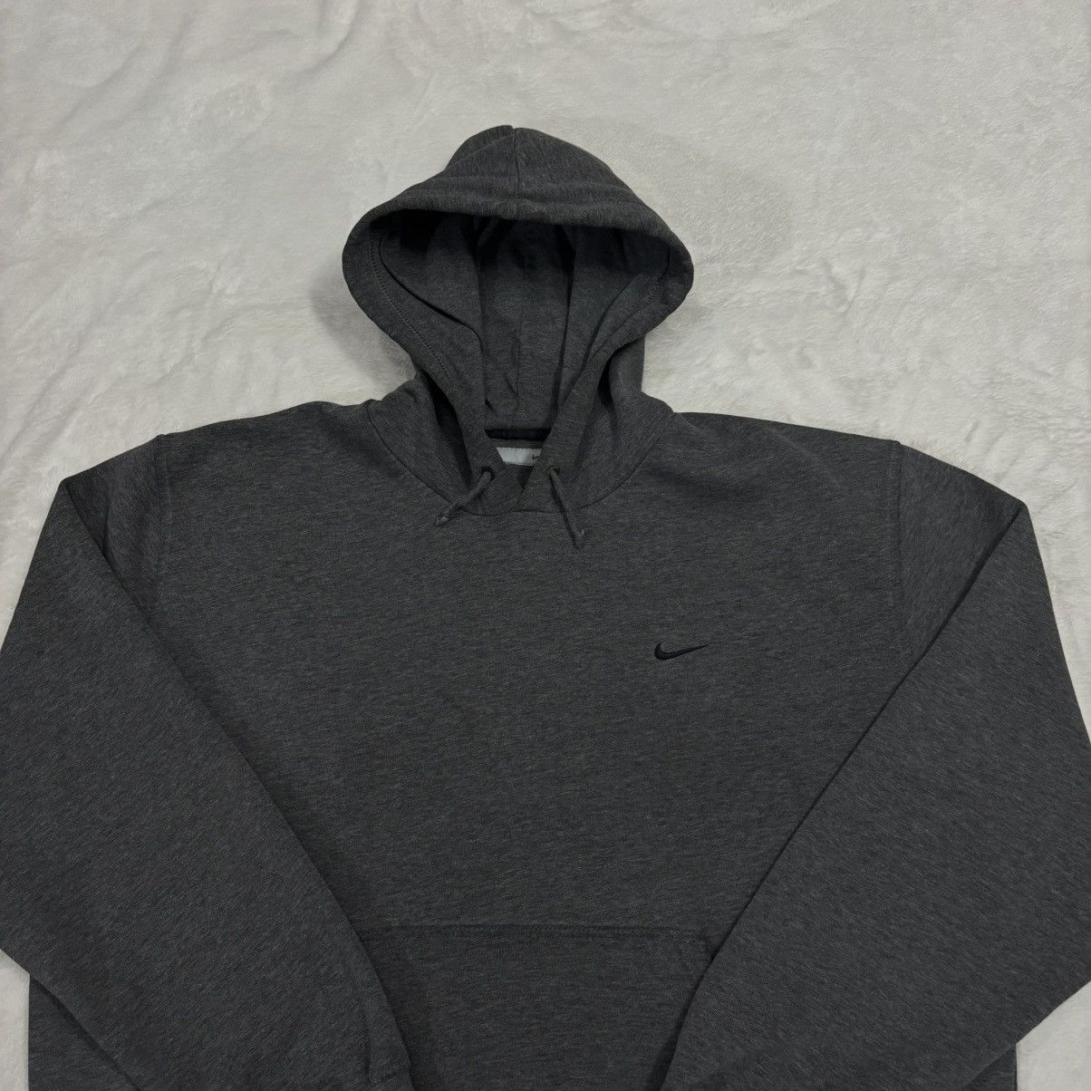 Nike Vintage Nike Hoodie Sweatshirt Charcoal Faded Y2K Swoosh (M) Size US M / EU 48-50 / 2 - 2 Thumbnail
