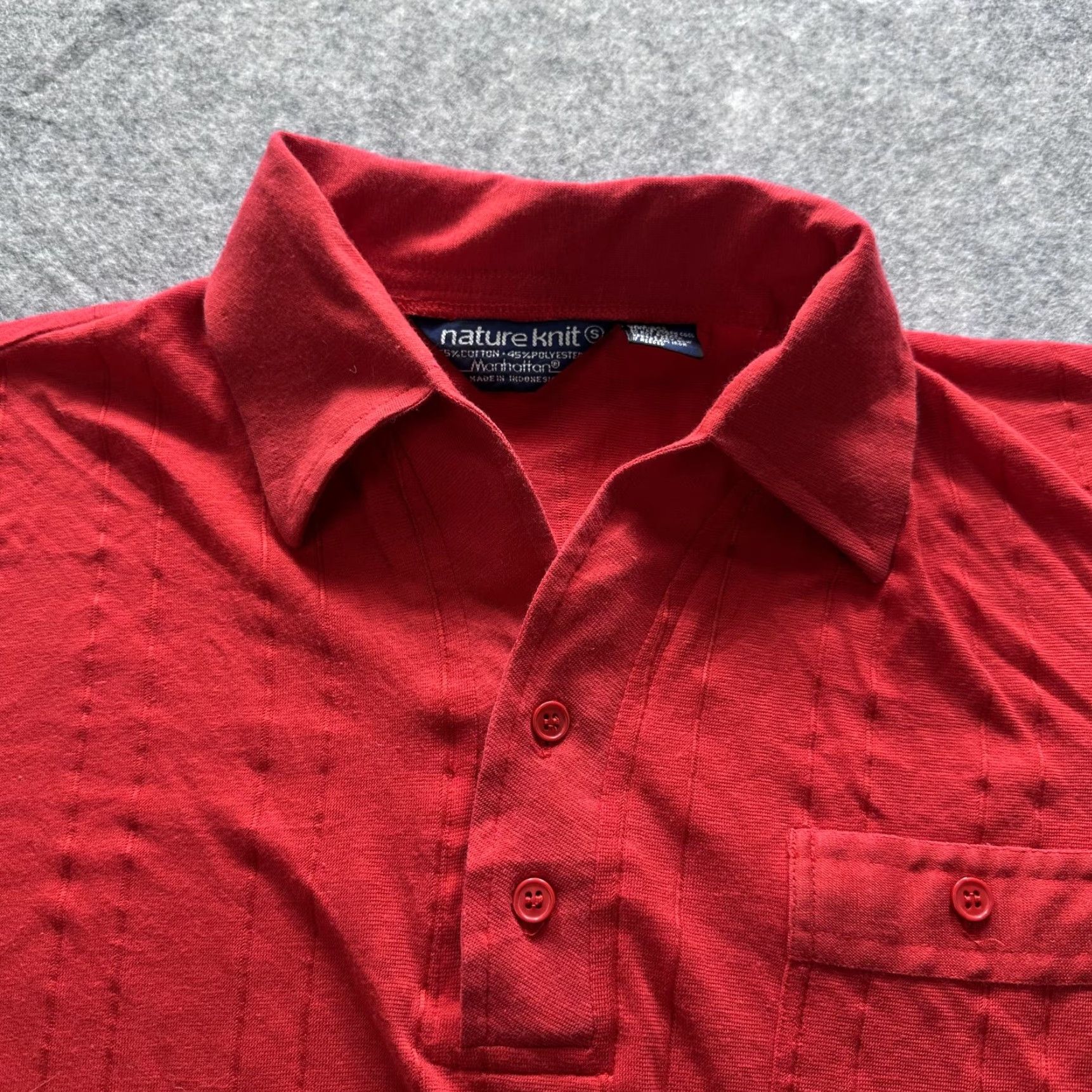 Vintage VINTAGE Nature Knit Polo Shirt Mens S Red Striped Knit Pocket Short Sleeve Casual Size US S / EU 44-46 / 1 - 5 Thumbnail