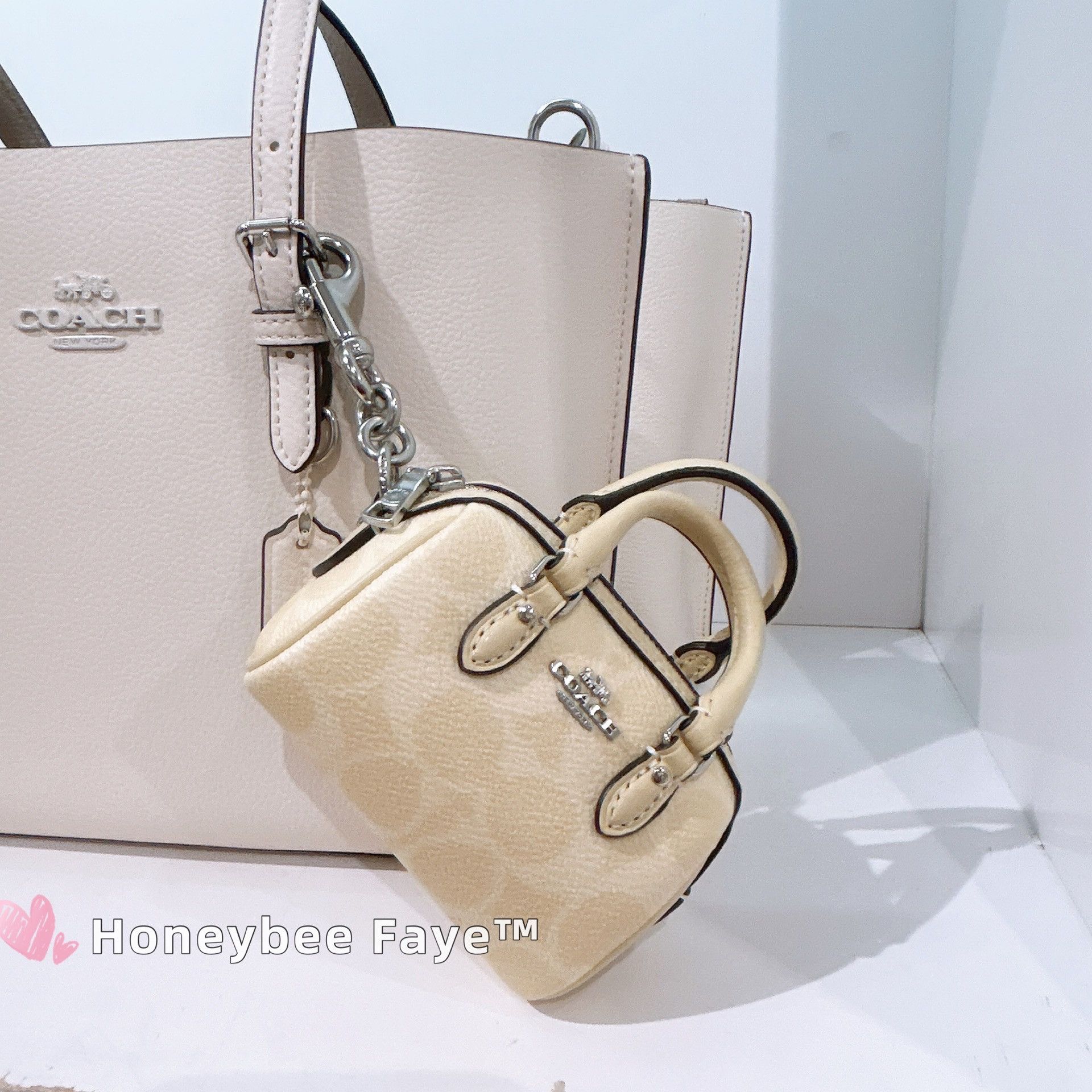 Coach Mini Rowan Bag Charm Signature Canvas CX068 Size ONE SIZE - 2 Thumbnail
