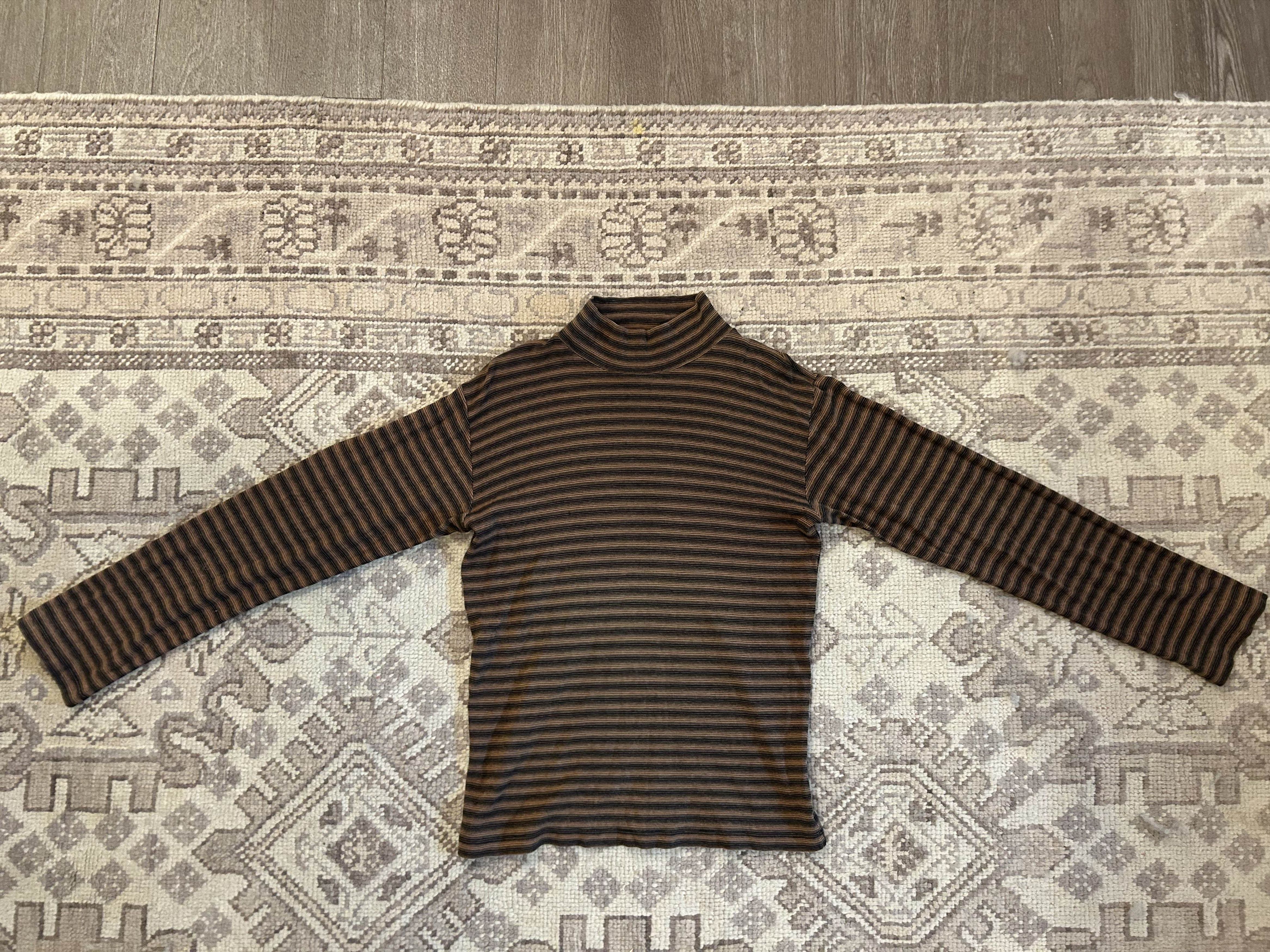 agnes b. agnès b Striped Long Sleeve Turtleneck Size US S / EU 44-46 / 1 - 1 Thumbnail