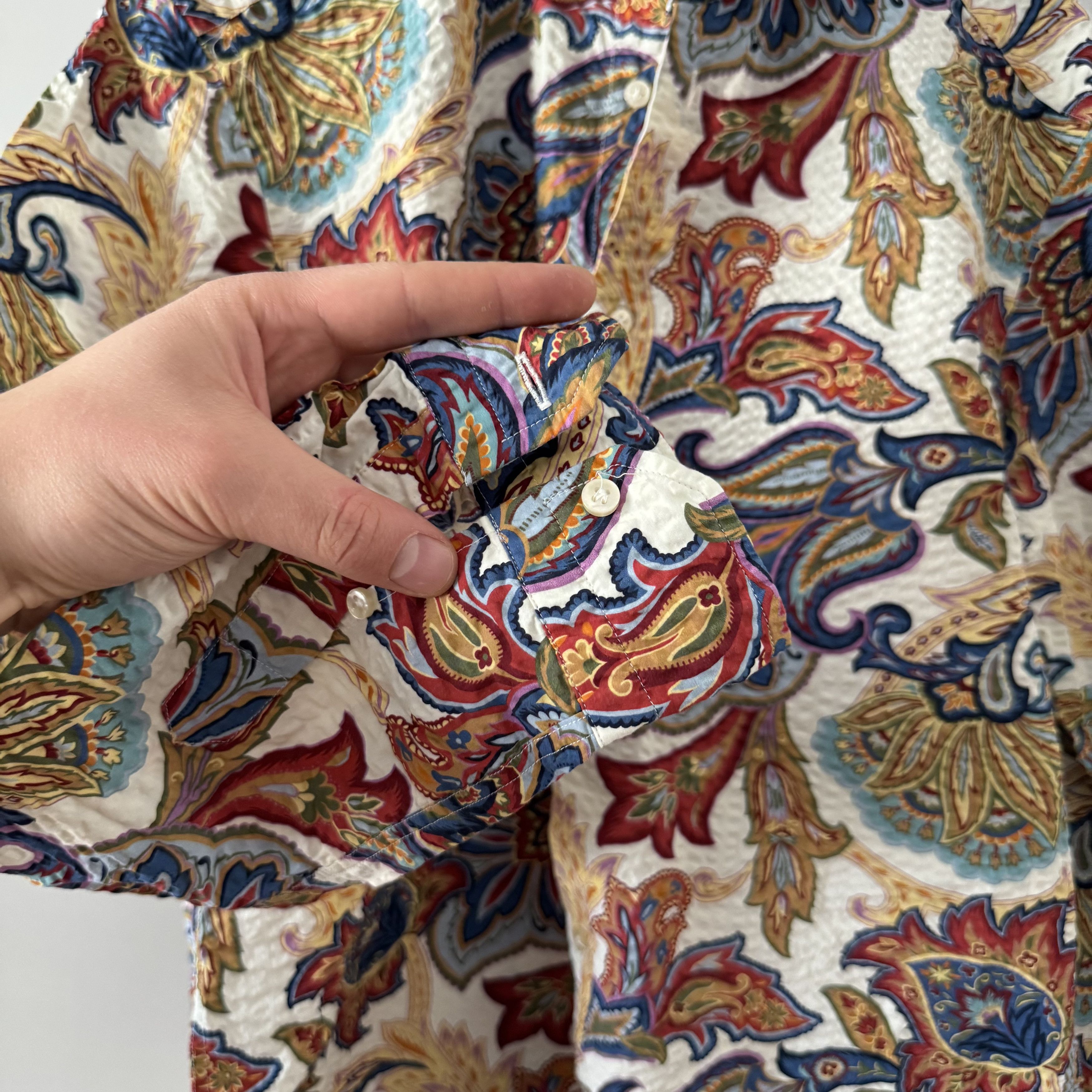 Brian Dales Men's Brian Dales Designer Italy Paisley Waffle Shirt Size US M / EU 48-50 / 2 - 8 Thumbnail