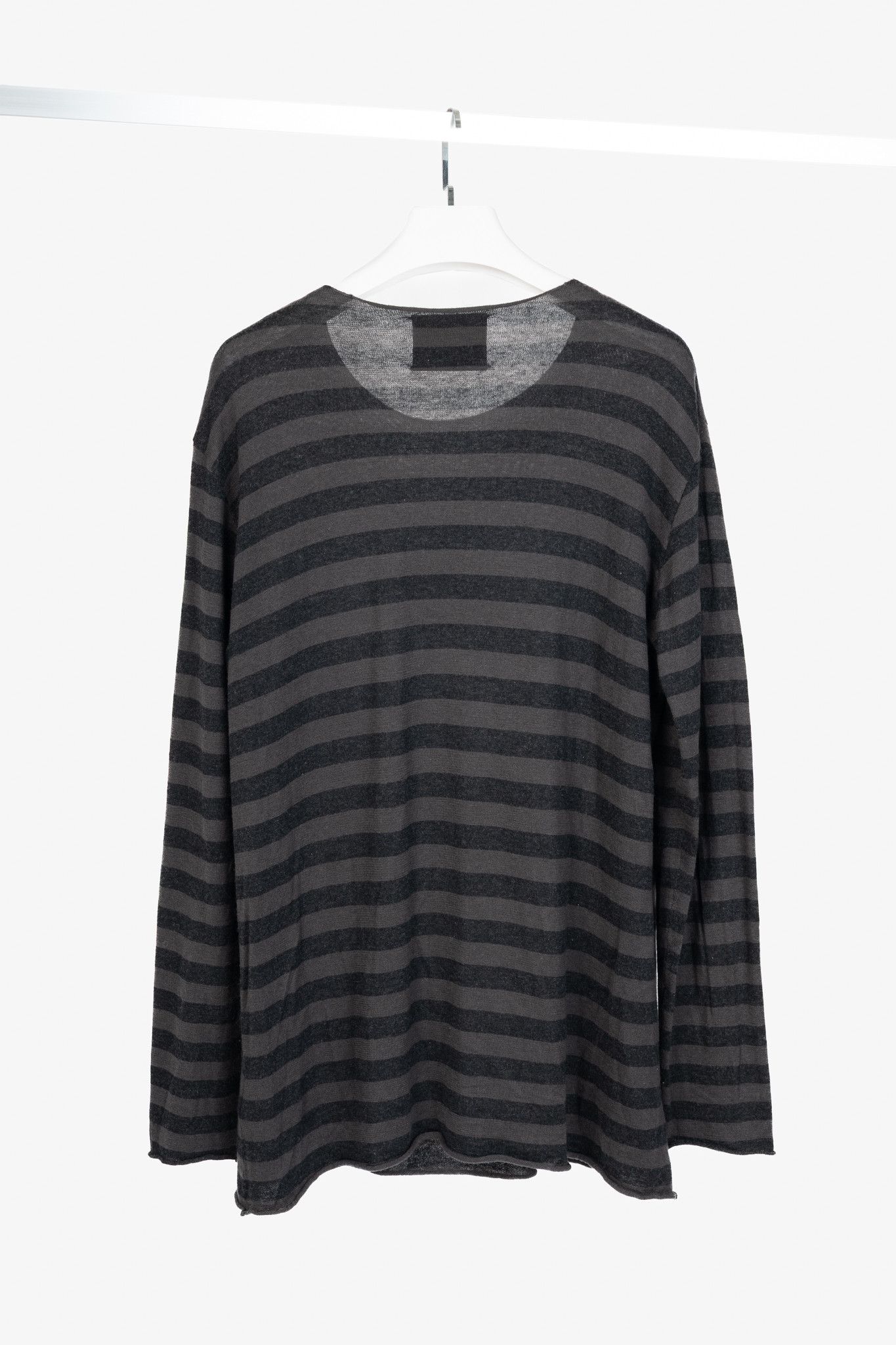 Undercover Undercover Grey & Black Striped Silk & Cashmere Pullover Size US L / EU 52-54 / 3 - 2 Thumbnail