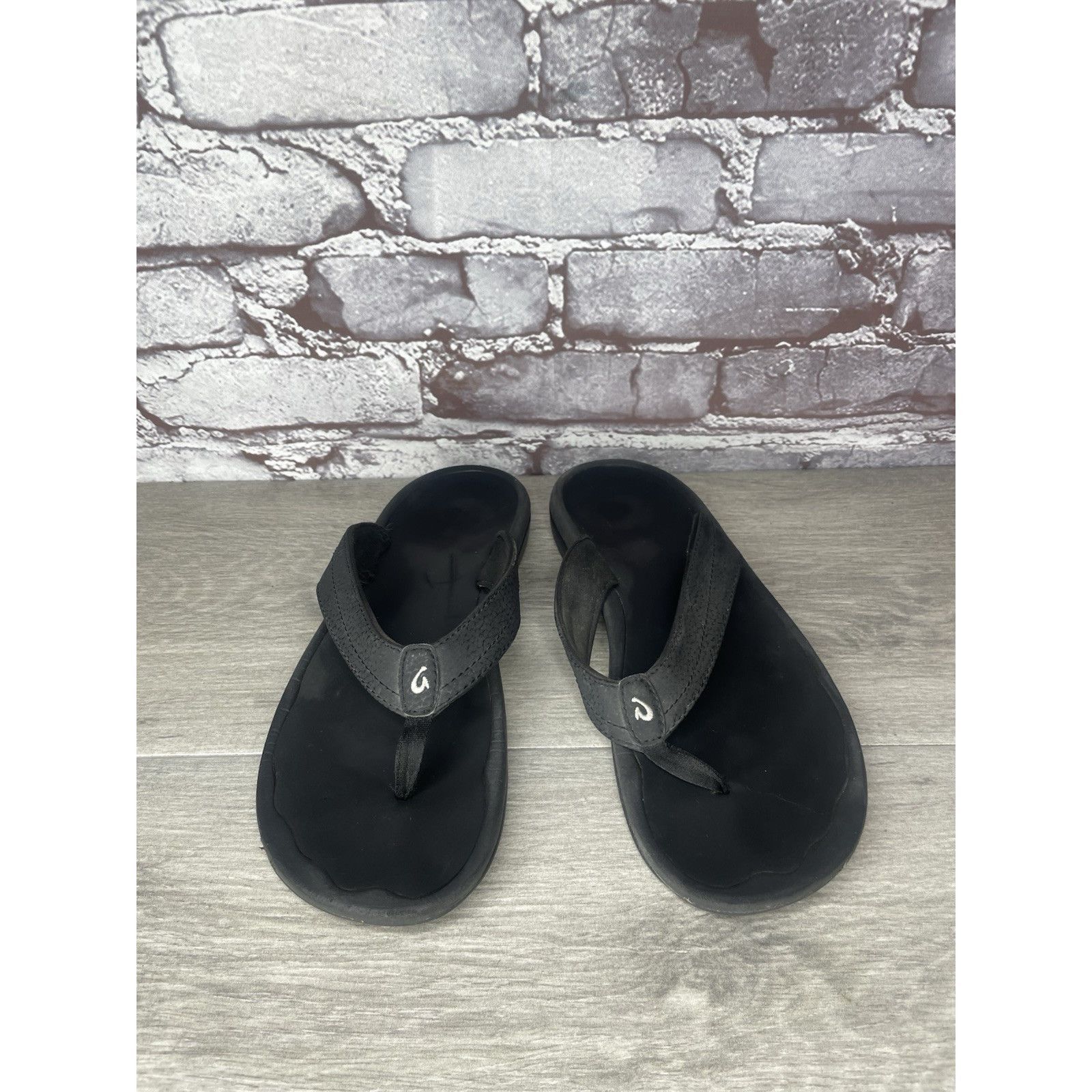 Olukai Olukai Ohana Black Synthetic Flip Flop Thong Beach Sandals W Size US 8 / IT 38 - 12 Thumbnail