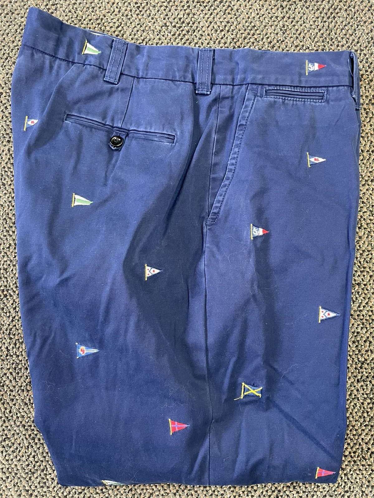 Polo Ralph Lauren × Vintage All Over Embroidered Nautical Flags Flat Front Chino Pant Size US 38 / EU 54 - 1 Thumbnail