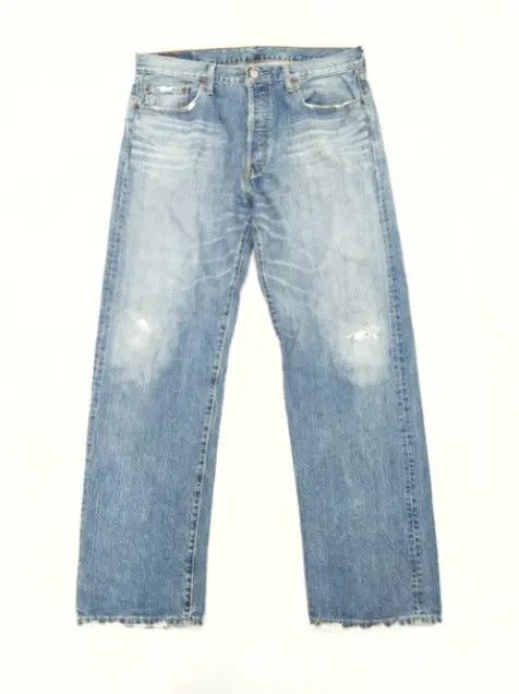 Levi's Vintage Levi's 501 Straight Leg Distressed Blue Washed 36x32 Size US 36 / EU 52 - 1 Thumbnail