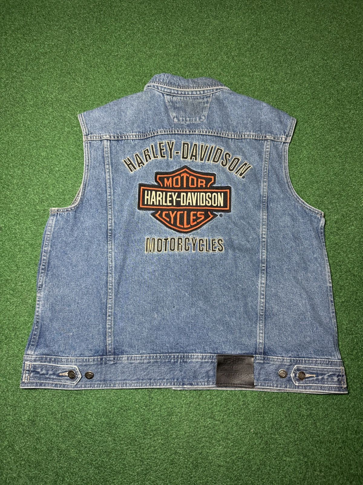 Harley Davidson Vintage Harley Davidson Grunge Denim XL Biker Vest Size US XL / EU 56 / 4 - 5 Thumbnail