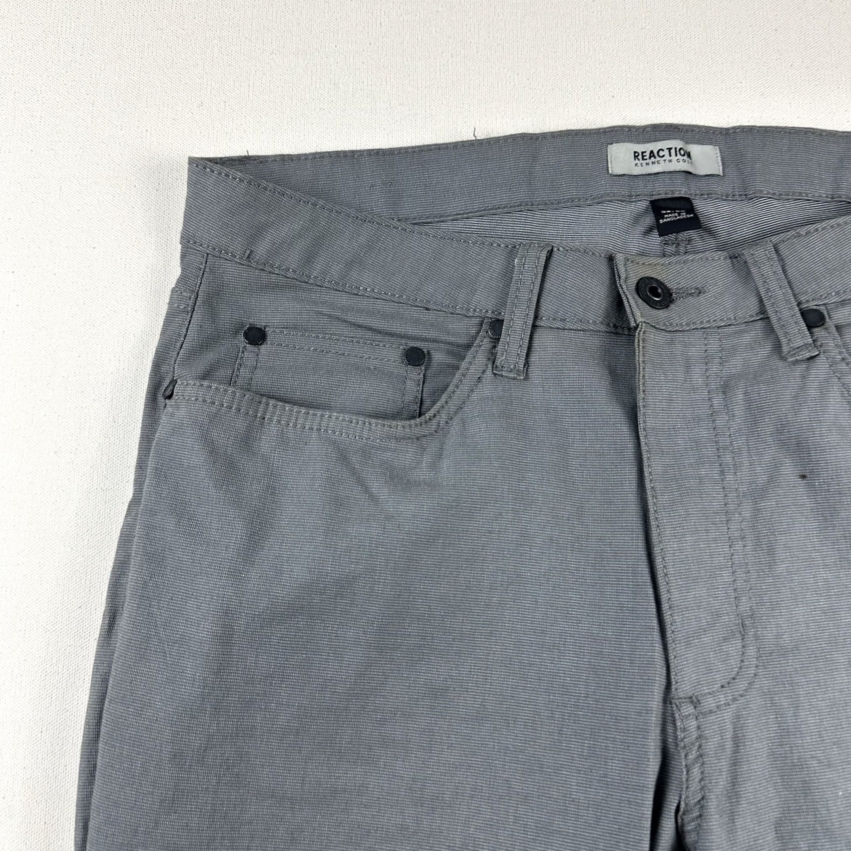 Kenneth Cole Kenneth Cole Reaction Chino Pants Slim-Fit Gray Mens 32x32 Size US 32 / EU 48 - 4 Thumbnail