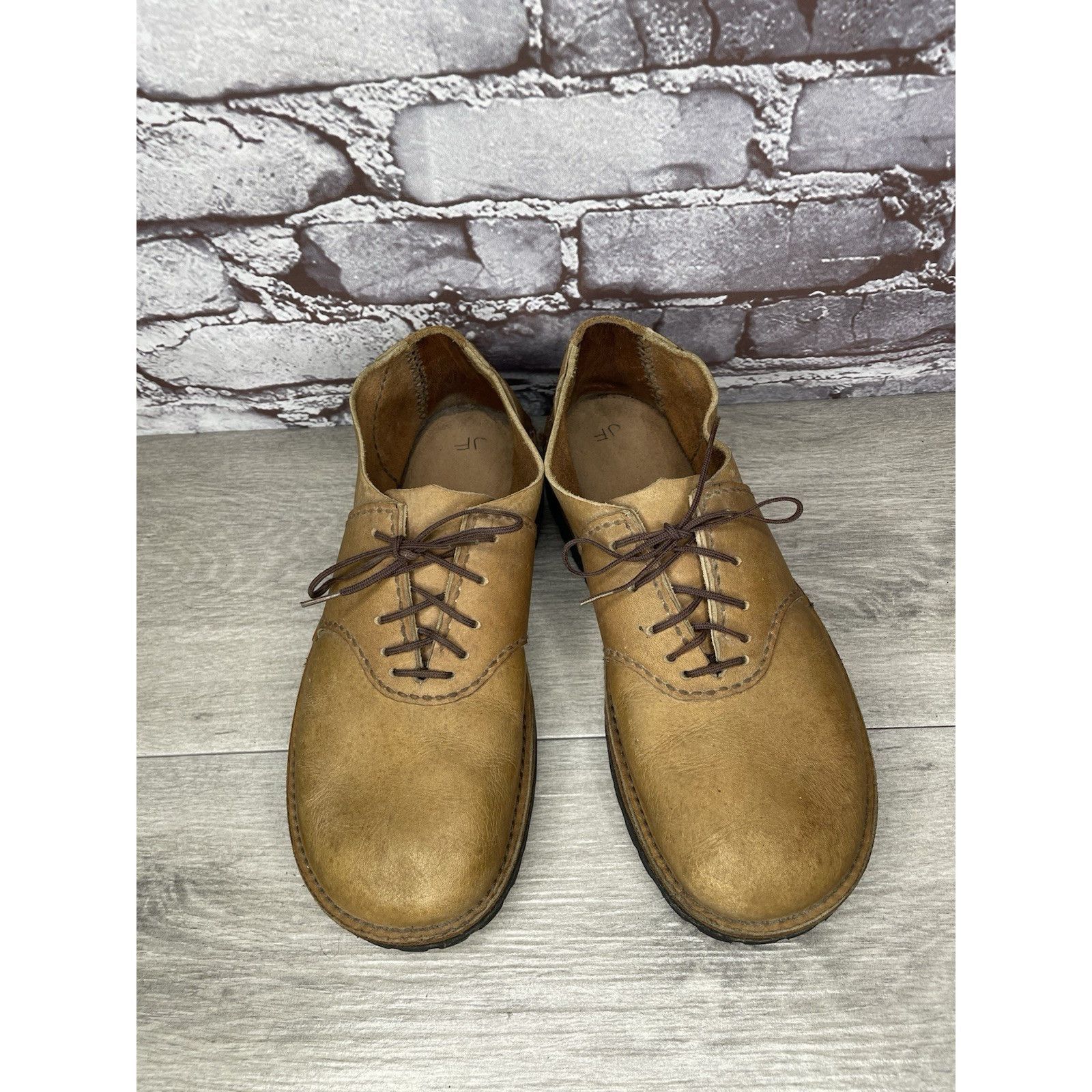 Vibram JF Vibram Brown Leather Casual Lace Up Oxfords Shoes Women S Size US 8.5 / IT 38.5 - 17 Thumbnail
