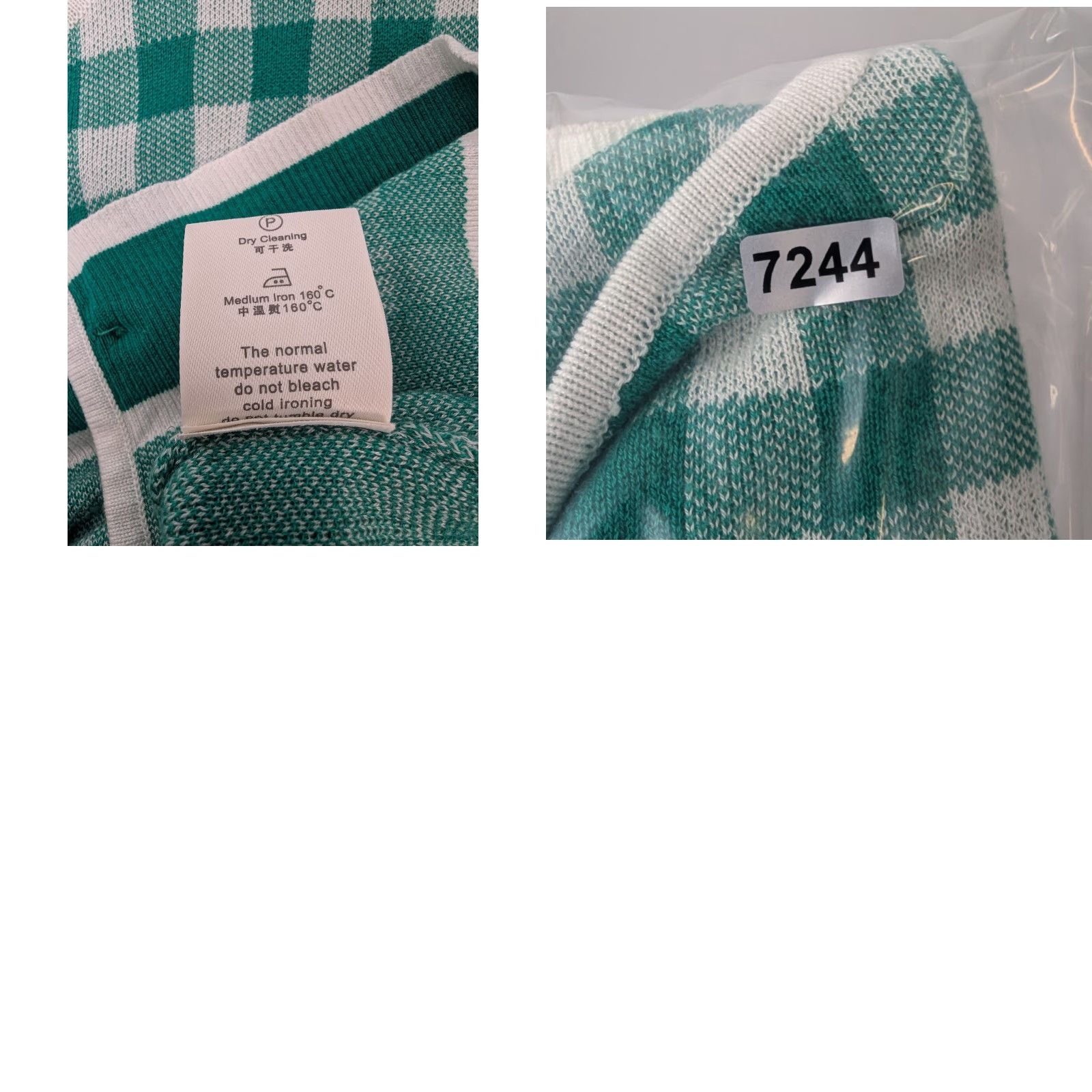 Vintage Jinggu Green Gingham Cardigan Womens Top Size 2 Knit Crew Neck Pockets Casual Fall Winter Size XS / US 0-2 / IT 36-38 - 8 Thumbnail