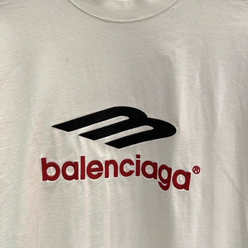 Balenciaga Balenciaga 3B Embroidered Logo White Crew Neck Short Sleev Size US S / EU 44-46 / 1 - 3 Thumbnail