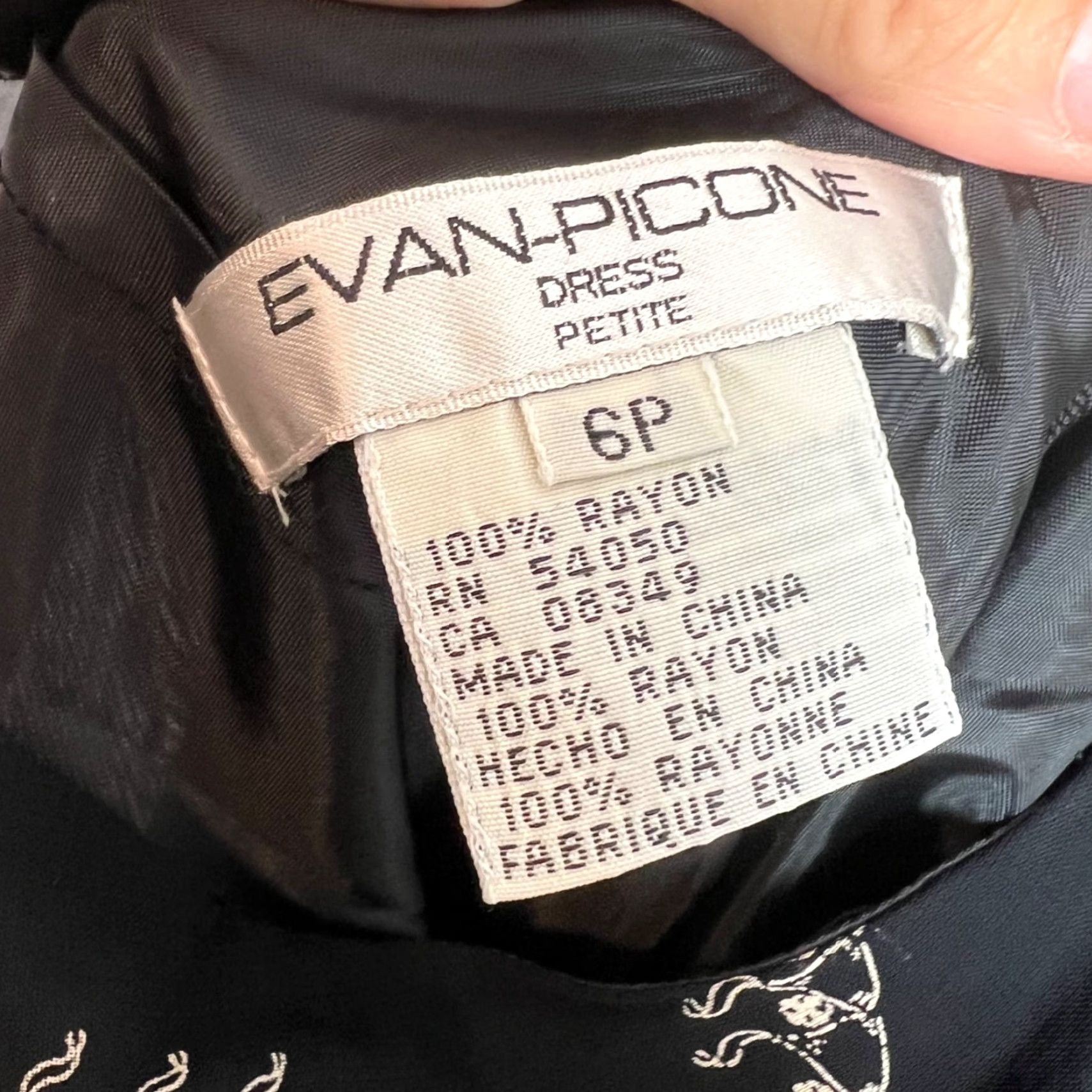 Evan Picone Evan-Picone Womens Dress Halter Knee Length Black White Paisley Petite 6 A-Line Sleeveless Party/Cocktail Womens Size M / US 6-8 / IT 42-44 - 3 Thumbnail