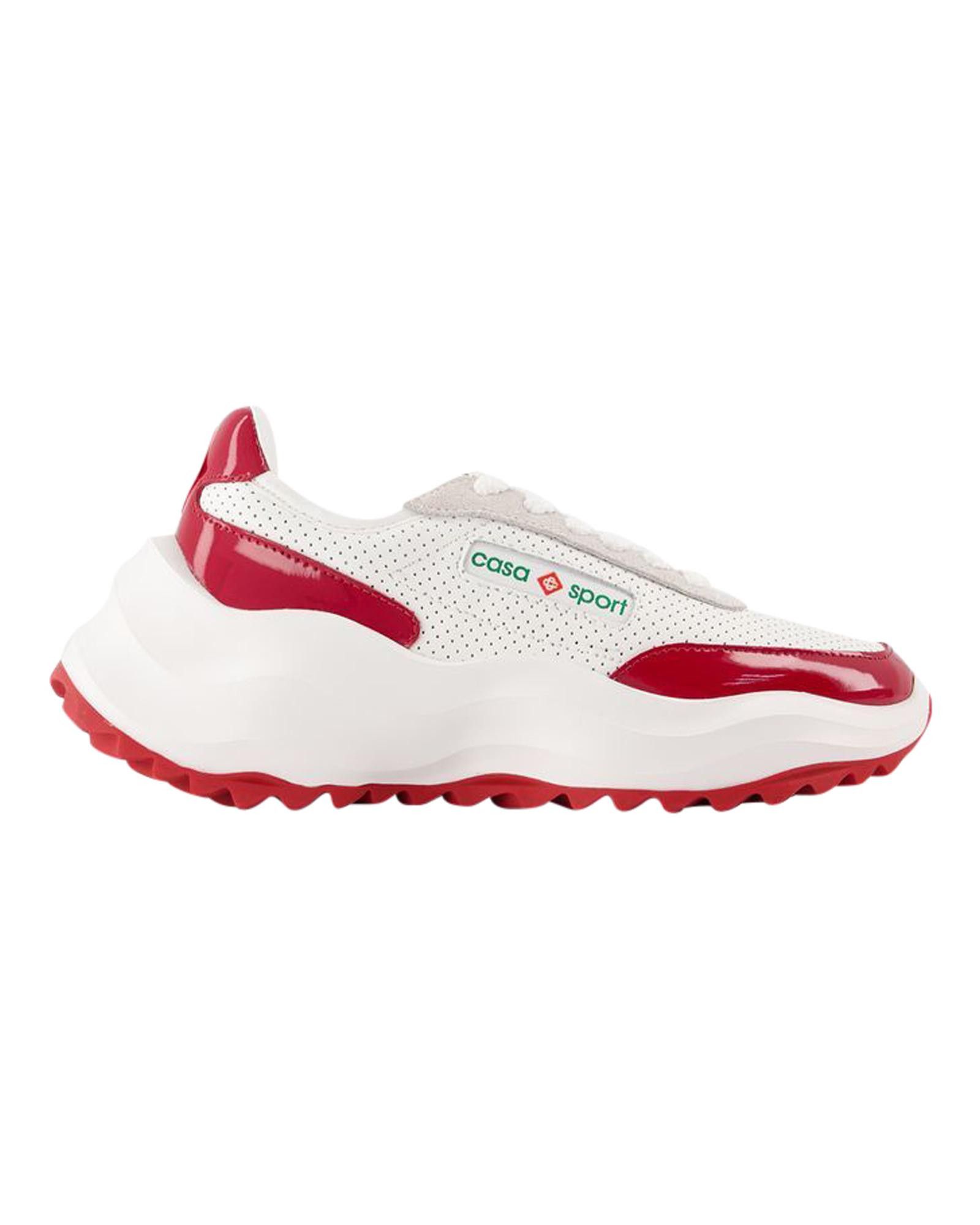 image of Casablanca Smooth Leather Sneakers With Red Detailing, Women's (Size 5)