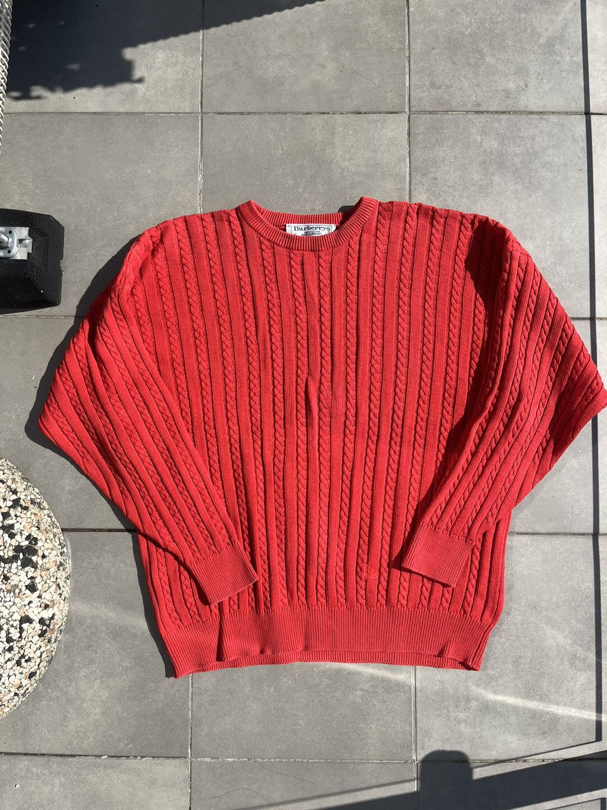Burberry × Vintage Vintage Burberrys Red Jumper Sweater Size US L / EU 52-54 / 3 - 3 Thumbnail