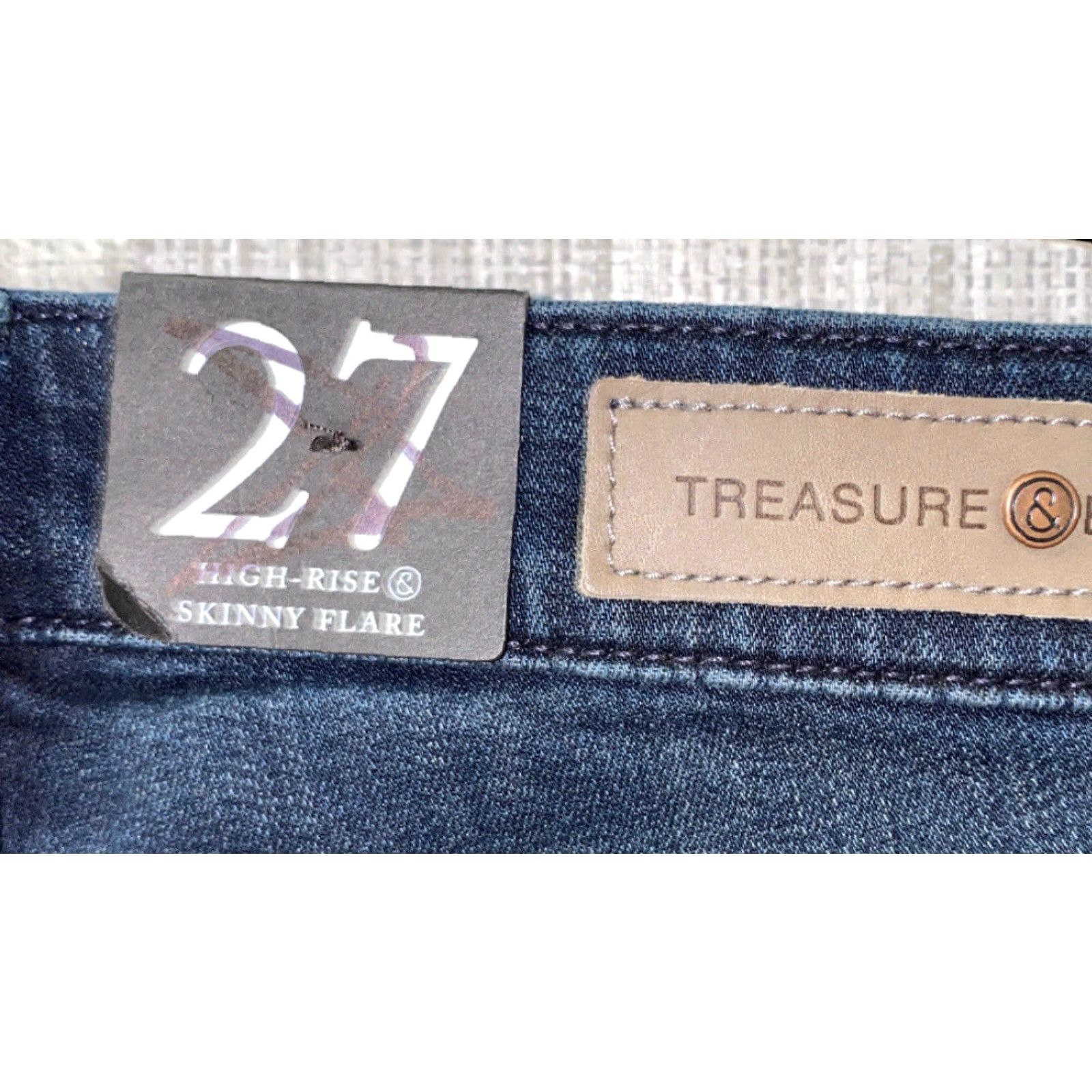 Treasure & Bond Treasure & Bond Mens High Rise Skinny Flare Jeans Black 27W Casual NEW Size US 27 - 5 Thumbnail