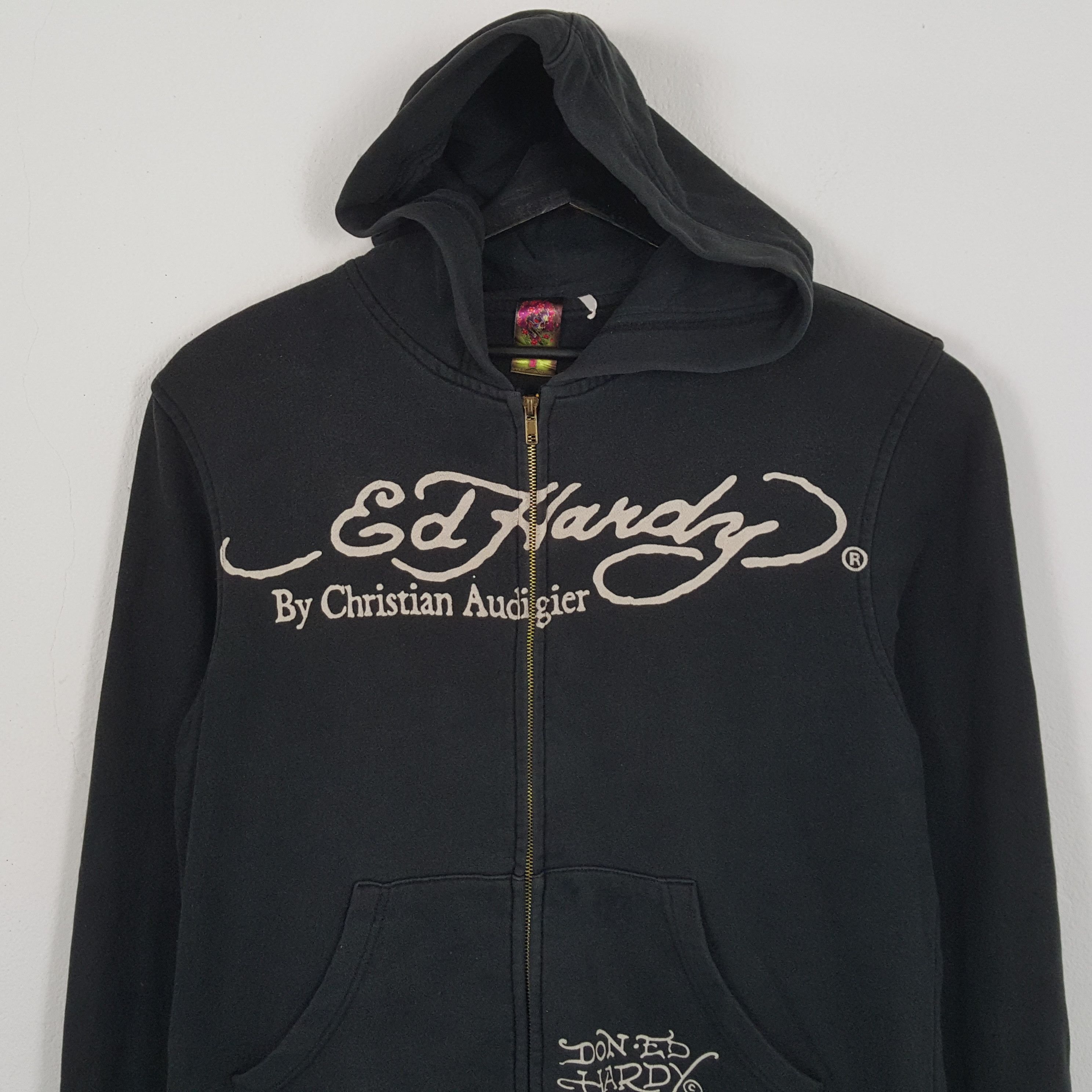 Christian Audigier × Ed Hardy × Vintage ED HARDY Rare Design Punk Rock Style Zipper Hoodies Size US S / EU 44-46 / 1 - 4 Thumbnail
