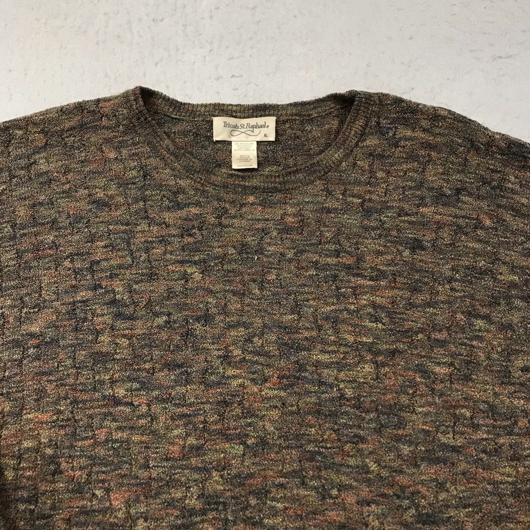 Vintage VINTAGE Tricots St Raphael Sweater Mens XL Brown Abstract Grandpa Knit Crewneck Clothing 90s Pullover Winter Mens Size US XL / EU 56 / 4 - 2 Thumbnail