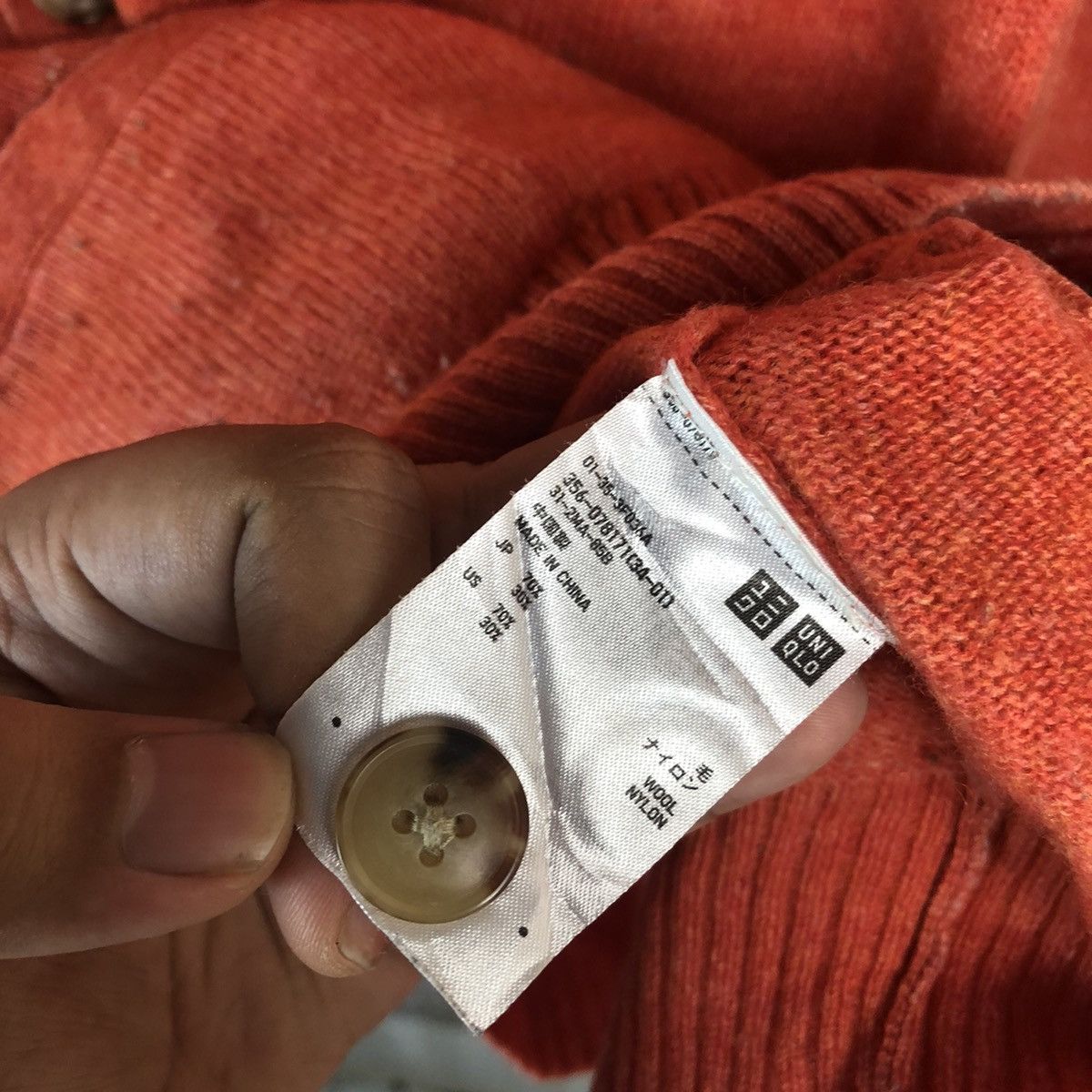 Japanese Brand Uniqlo japan Orange plain Cardigan Knitwear #A923 Size US M / EU 48-50 / 2 - 11 Thumbnail
