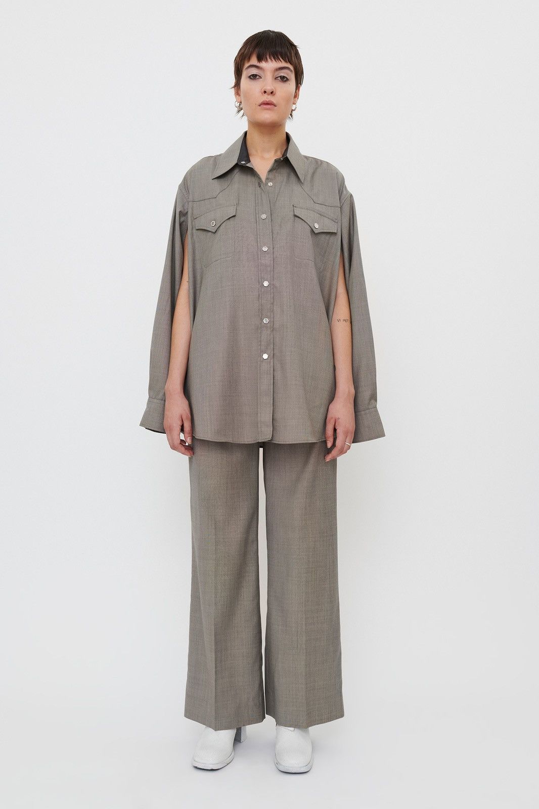 Our Legacy Cut ranch shirt stone wool Size US S / EU 44-46 / 1 - 8 Thumbnail