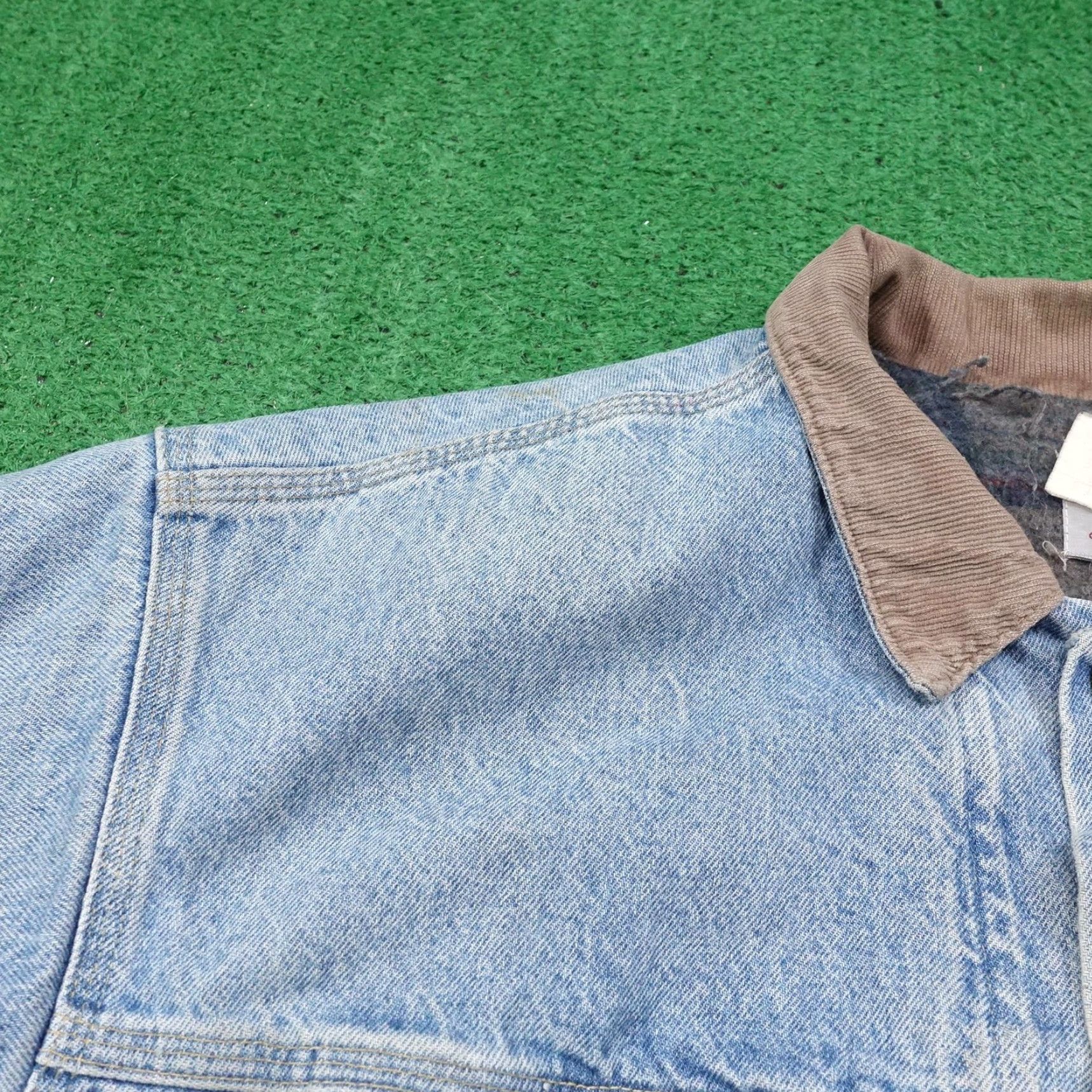 Carhartt VINTAGE Carhartt Jacket Mens XL Denim Blanket Lined Corduroy Collar Trucker 90s Workwear Mens XL Blue Bloodline Size US XL / EU 56 / 4 - 6 Thumbnail