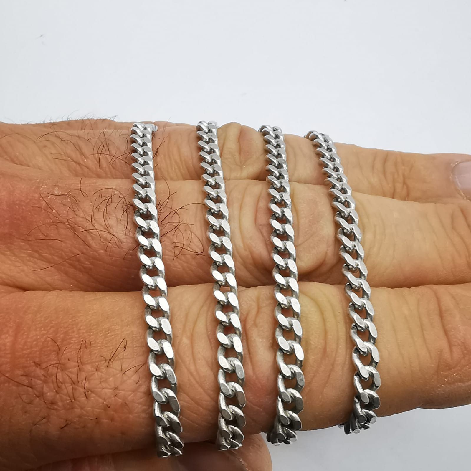 Sterling Silver Vintage Jewelry Chain, 925 Sterling Silver, Signed 24.86g Size ONE SIZE - 4 Thumbnail