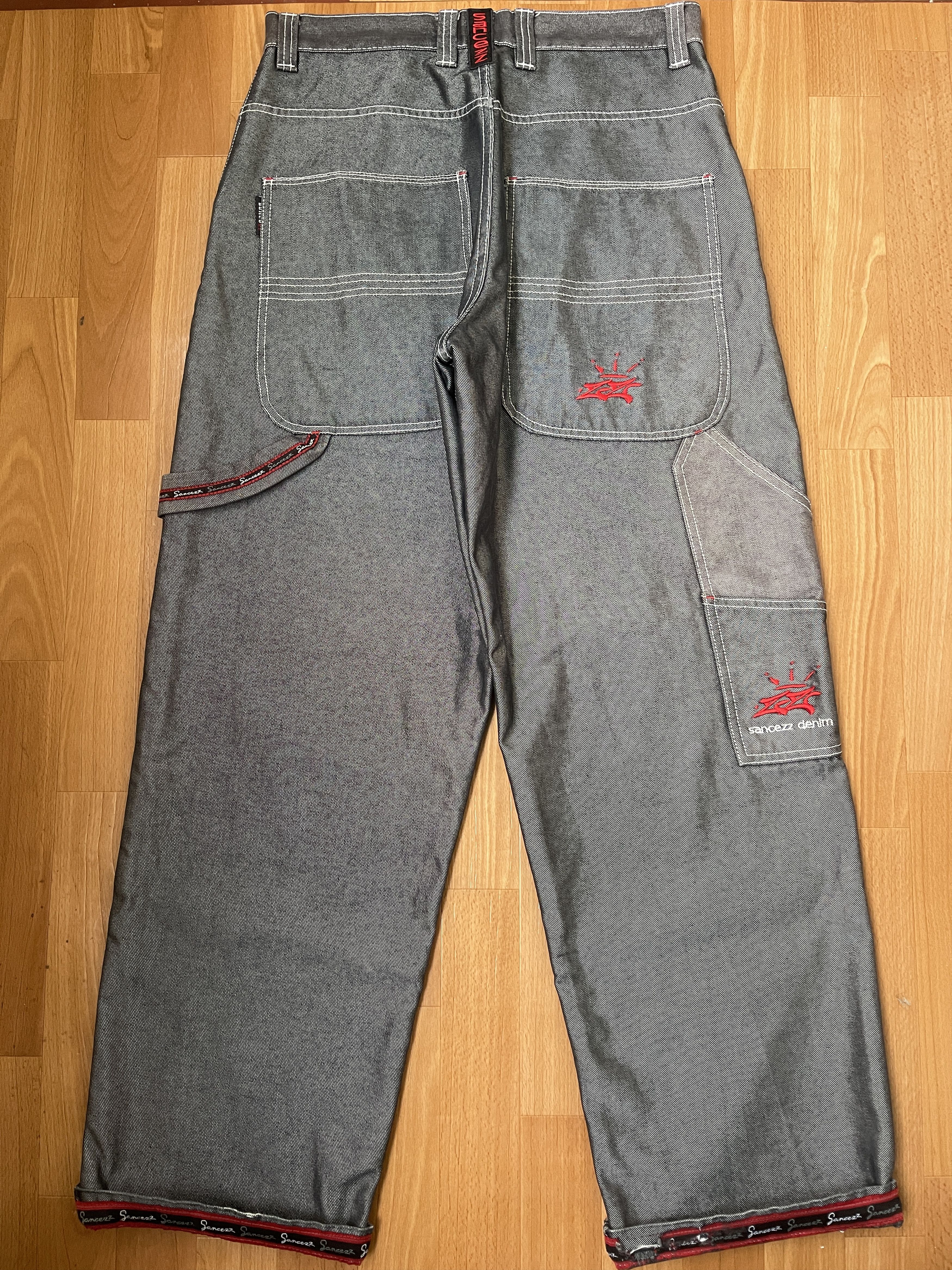 Other Sancezz jeans, shiny, vintage baggy, silver, metallic Y2K 32 Size US 32 / EU 48 - 1 Thumbnail