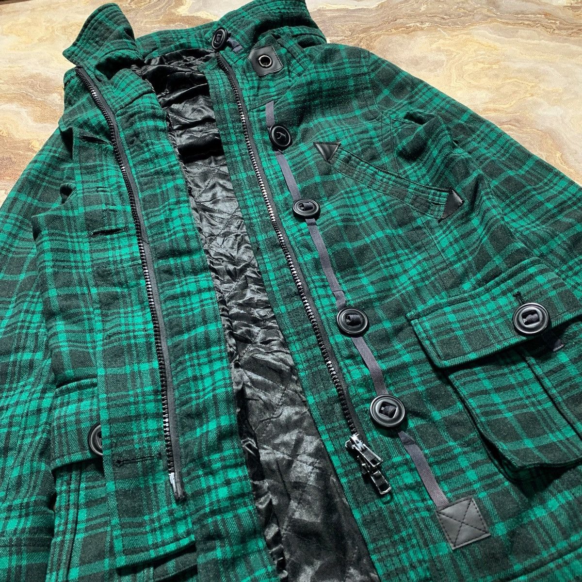 20471120 2000s Ozoc Parka Plaid Bono Ifsix Grunge Lgb Style Jacket Size US M / EU 48-50 / 2 - 9 Thumbnail