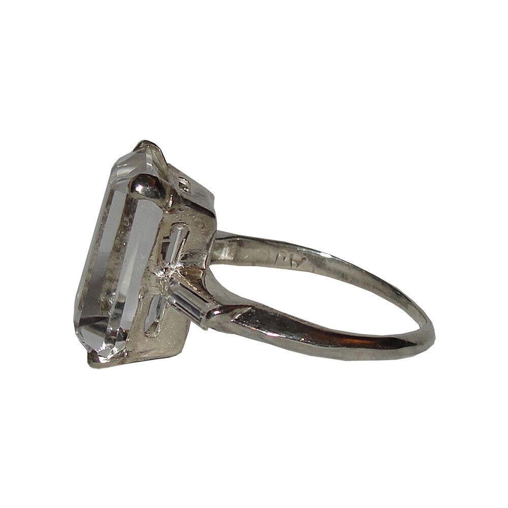 Designer Silver Emerald Cut Rock Crystal Quartz Zirconia Baguettes Size ONE SIZE - 4 Thumbnail