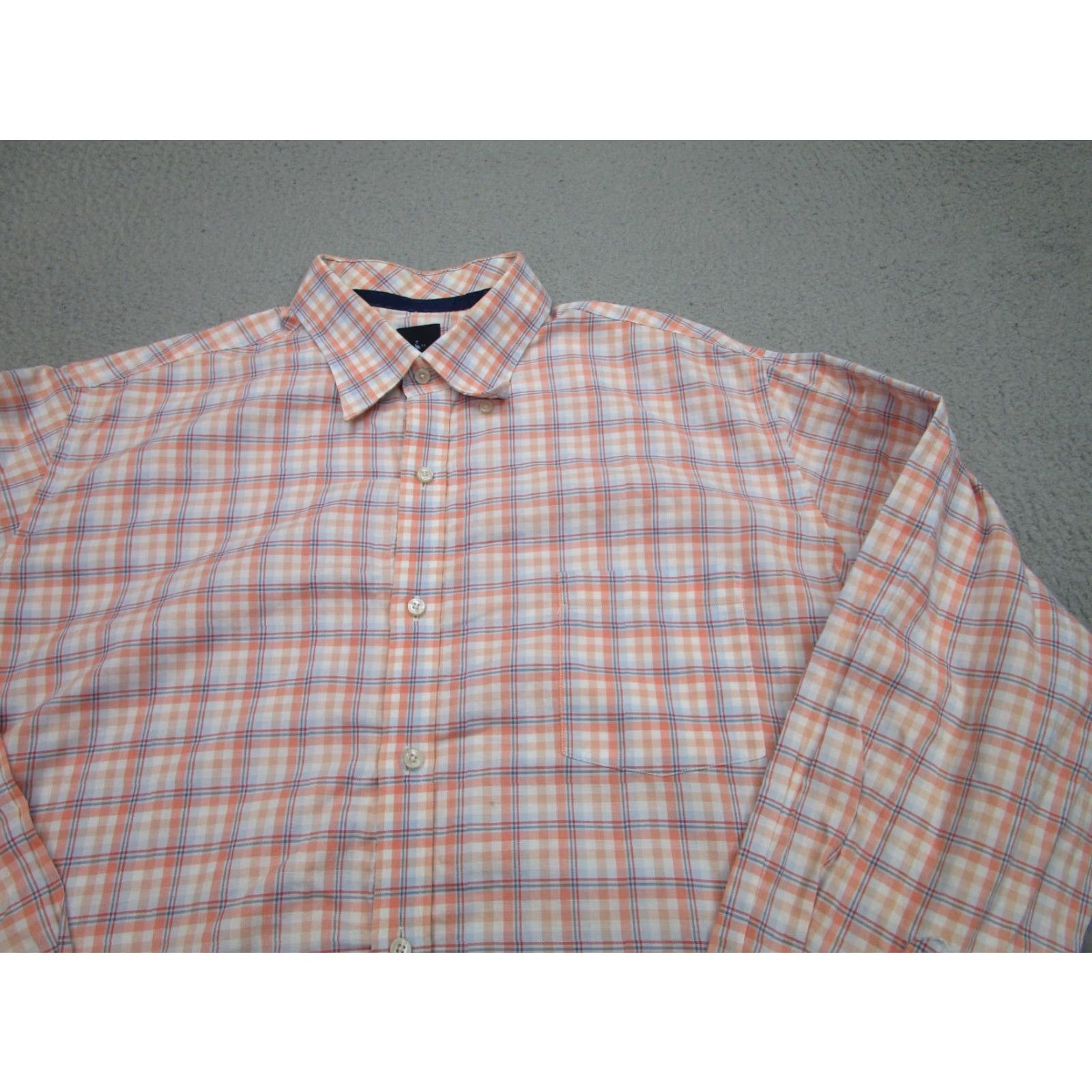 Tailorbyrd TAILORBYRD Button-Up Shirt Mens 2XL Orange Plaid Long Sleeve Casual Size US XXL / EU 58 / 5 - 2 Thumbnail