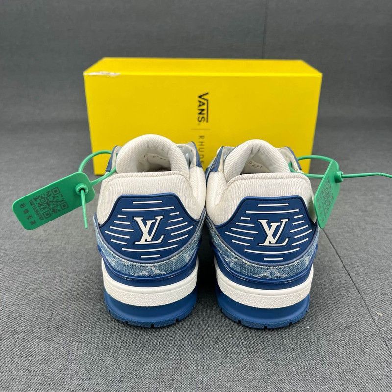 Louis Vuitton Louis Vuitton Denim and Leather Low-Top Trainers Size US 6 / IT 36 - 3 Thumbnail