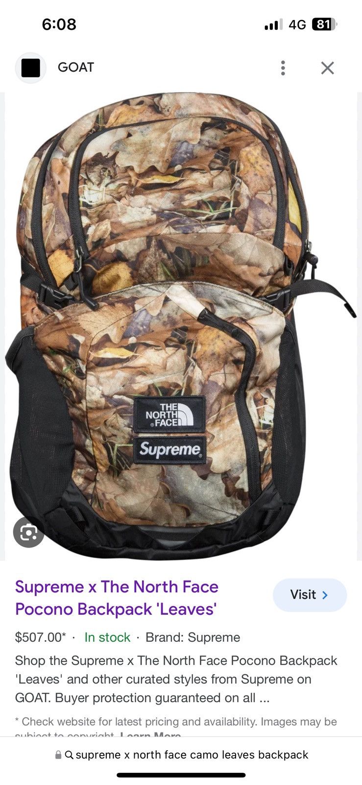 Supreme pocono backpack on sale