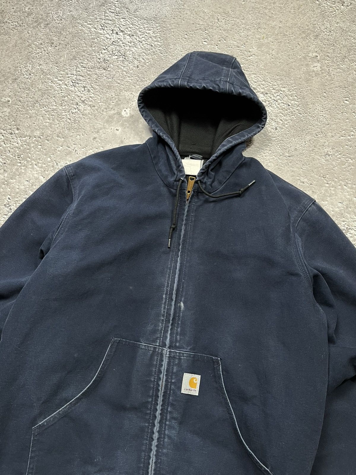 Carhartt Vintage Carhartt Hooded Work Jacket Faded Blue Distressed Size US L / EU 52-54 / 3 - 4 Thumbnail