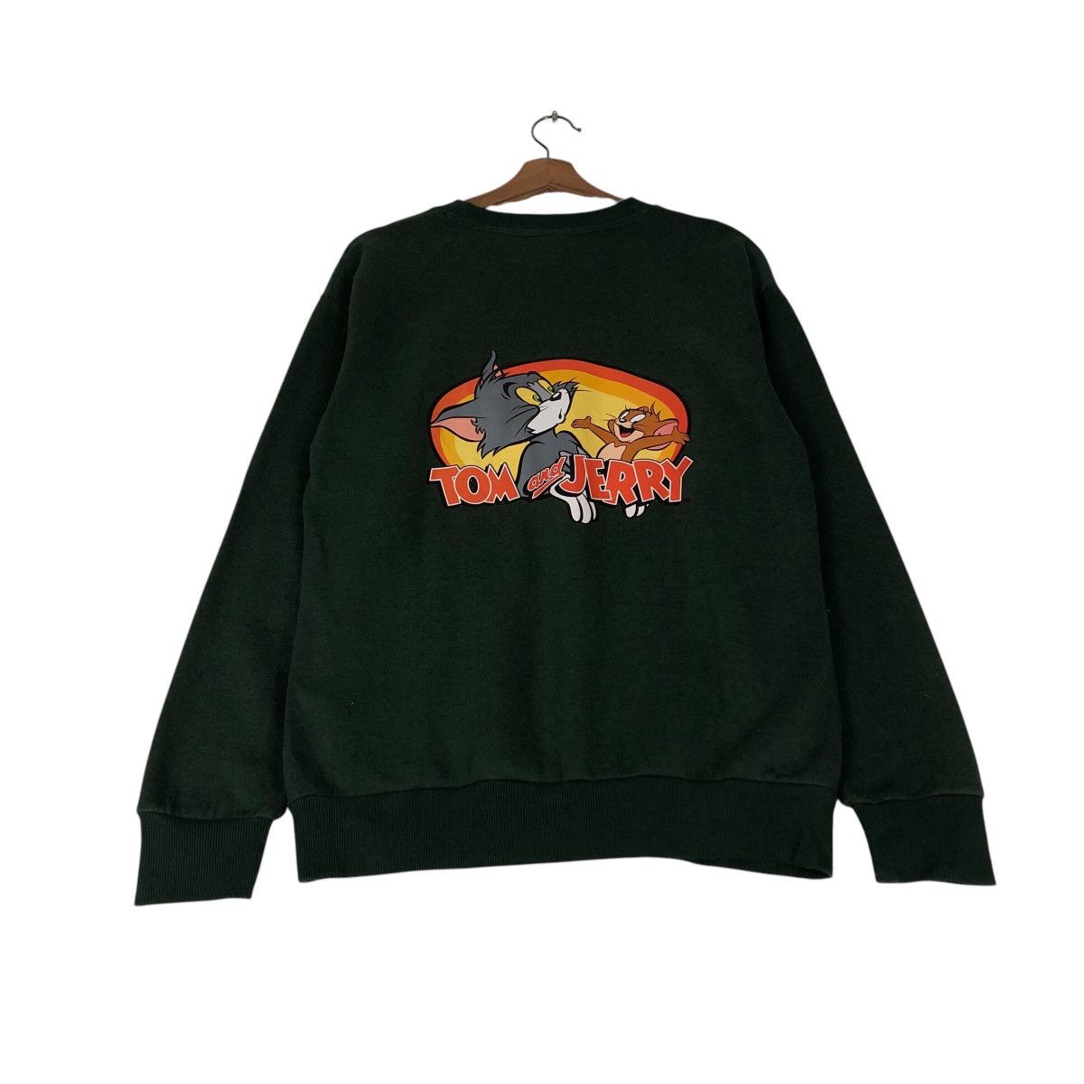 Cartoon Network 📌Rich Green Vintage Sweatshirt Cartoon Tom & Jerry Big Logo Size US M / EU 48-50 / 2 - 11 Thumbnail