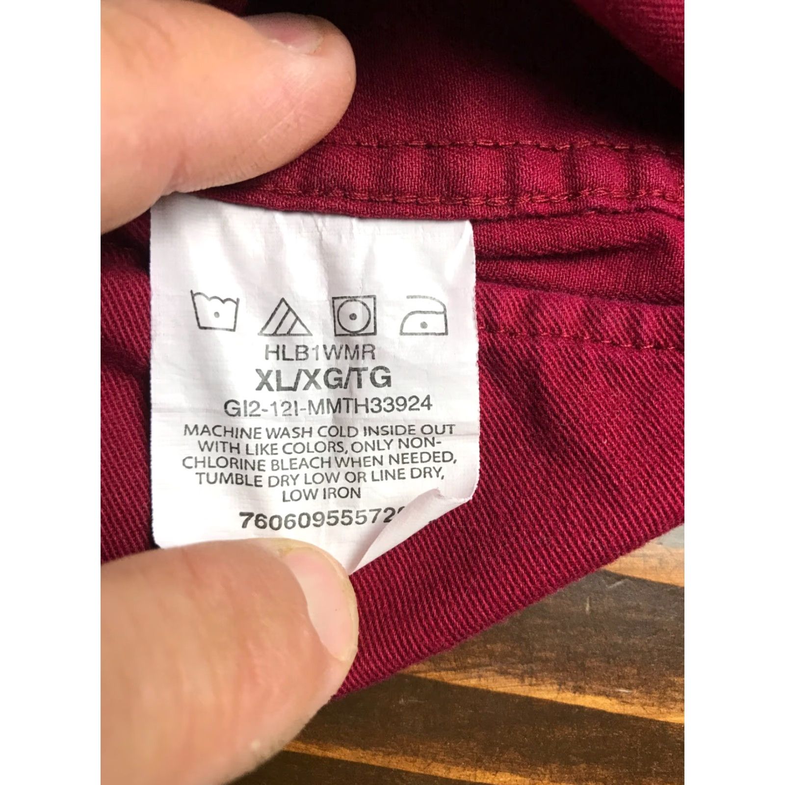 Wrangler Wrangler Shirt Men's XL Burgundy Button Up Long Sleeve Pockets Size US XL / EU 56 / 4 - 6 Thumbnail